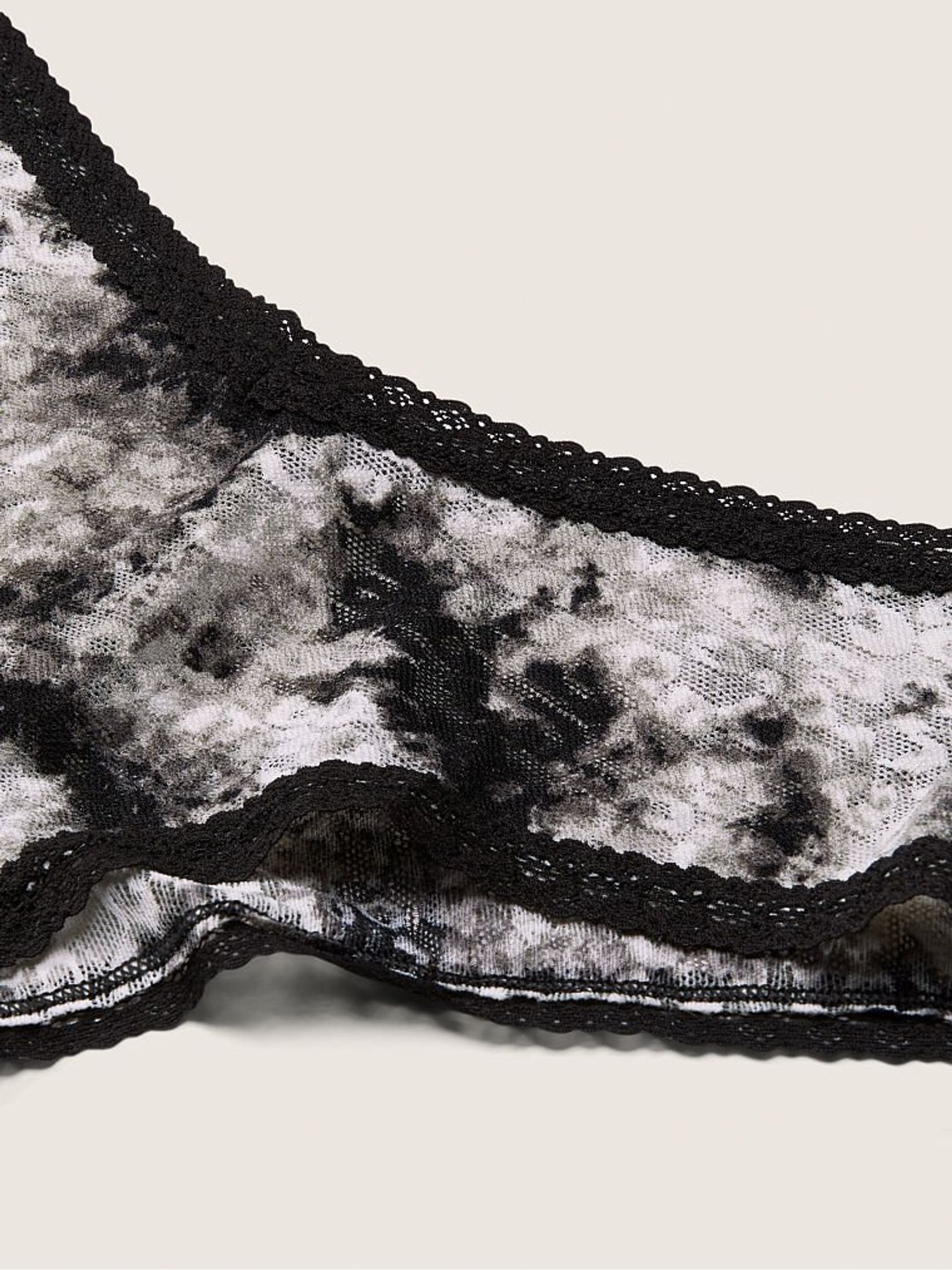 Tie Dye Cement Grey and White Lace Logo Cheeky Knickers - Image 2 of 2 Tie Dye Cement Grey and White Lace Logo Cheeky Knickers - Image 2 of 2