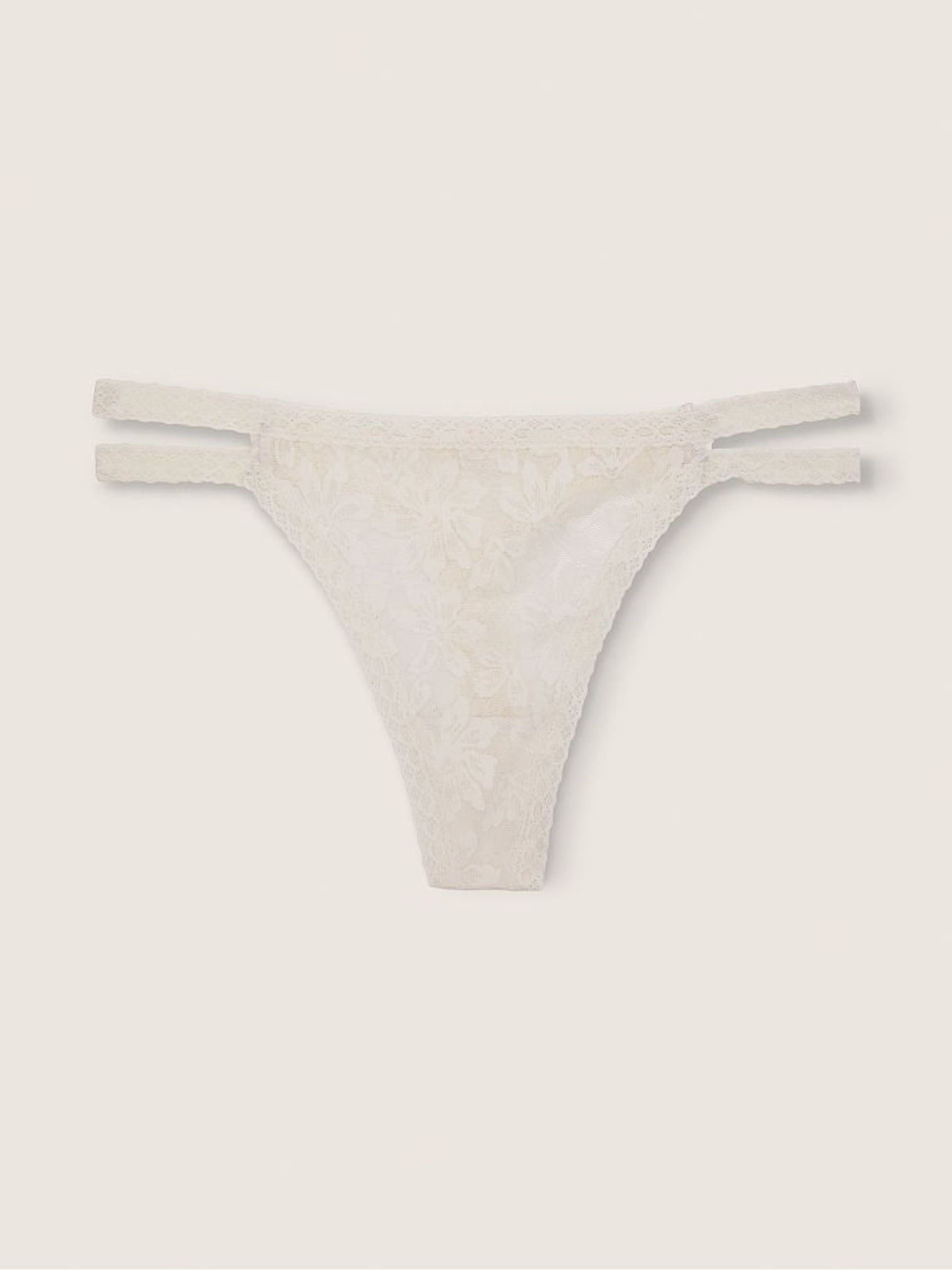 Coconut White Strappy Lace Thong Knickers - Image 1 of 2