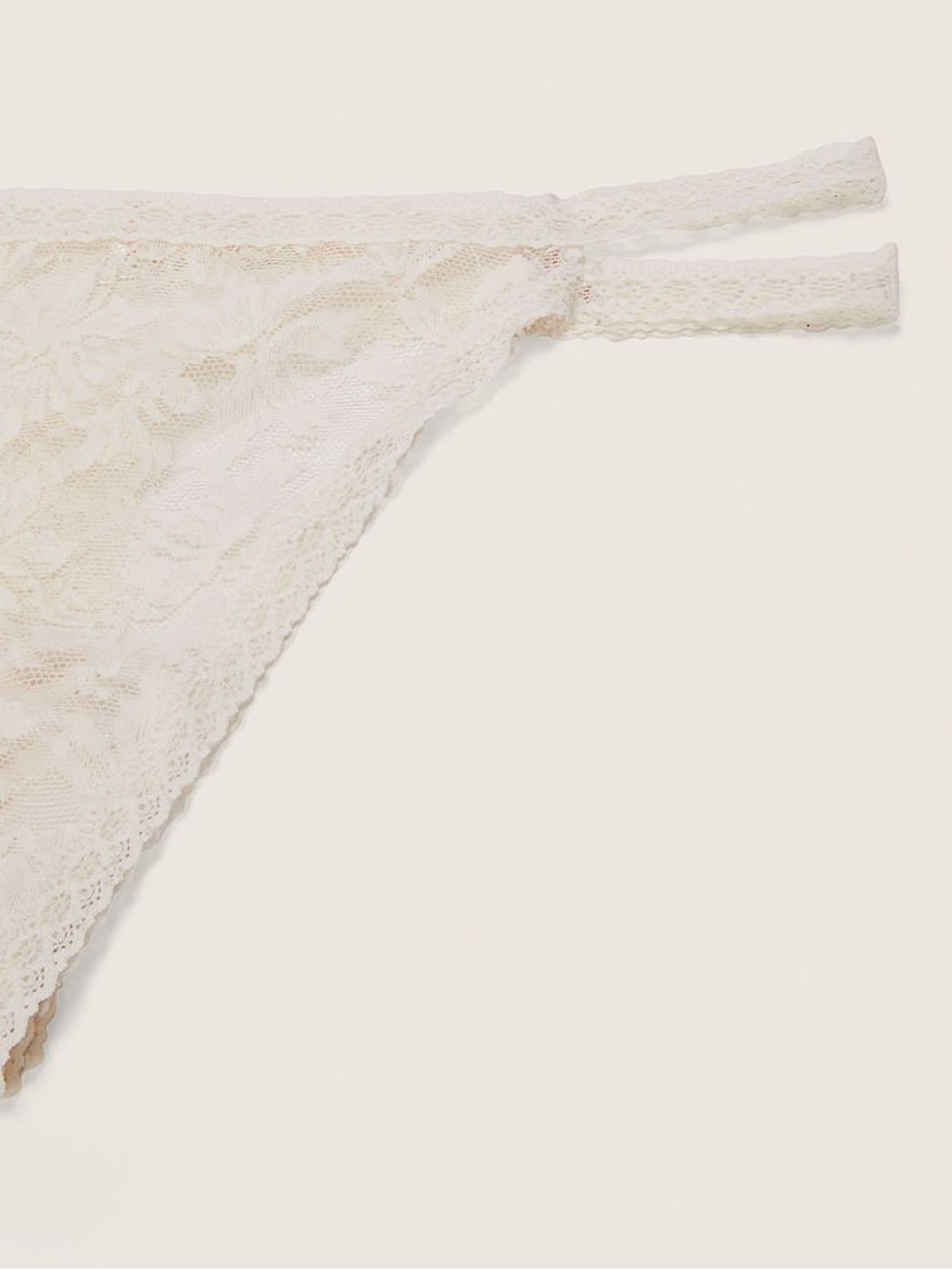 Coconut White Strappy Lace Thong Knickers - Image 2 of 2