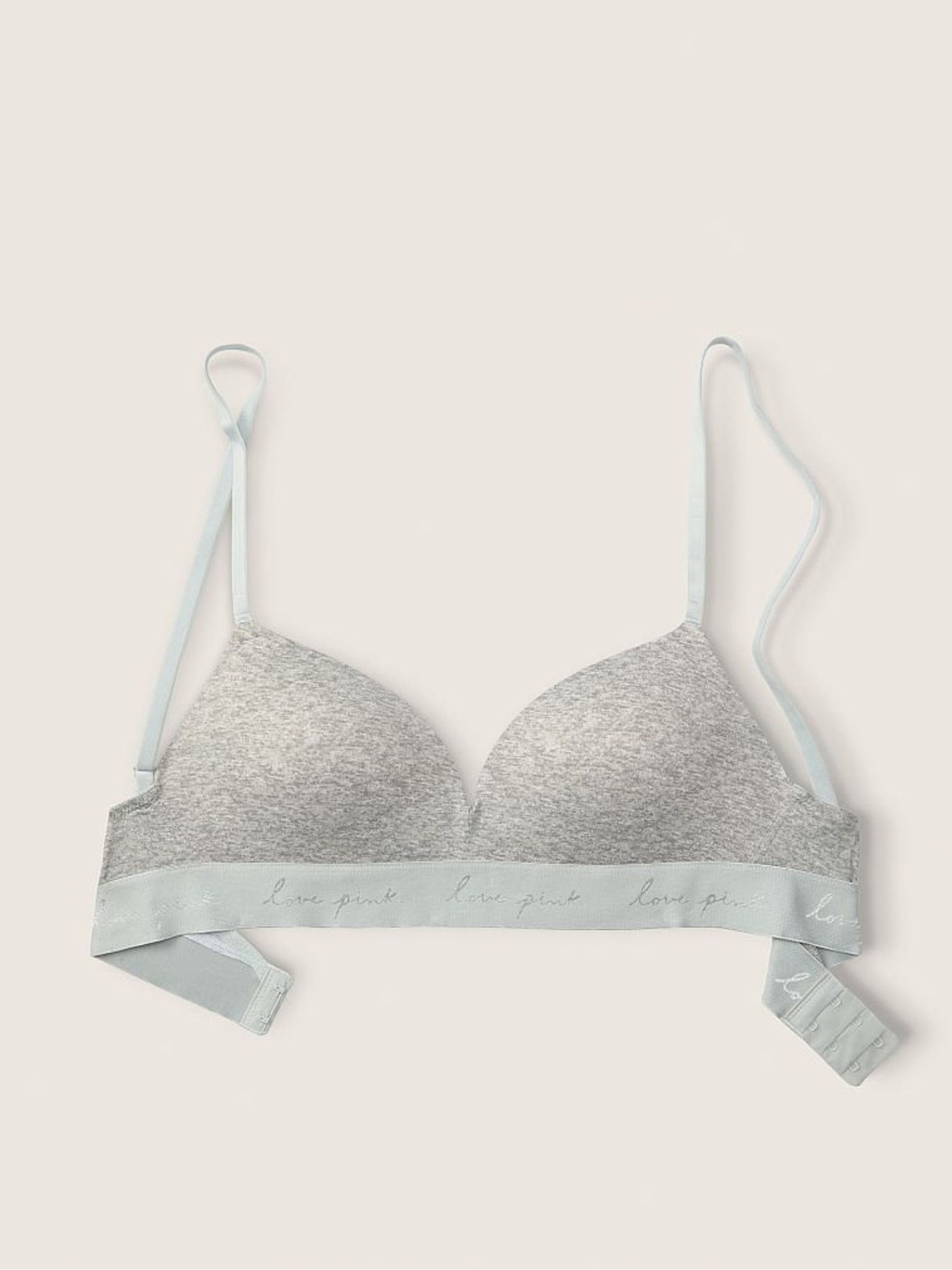 Heather Charcoal Grey Non Wired Push Up Smooth T-Shirt Bra - Image 3 of 5