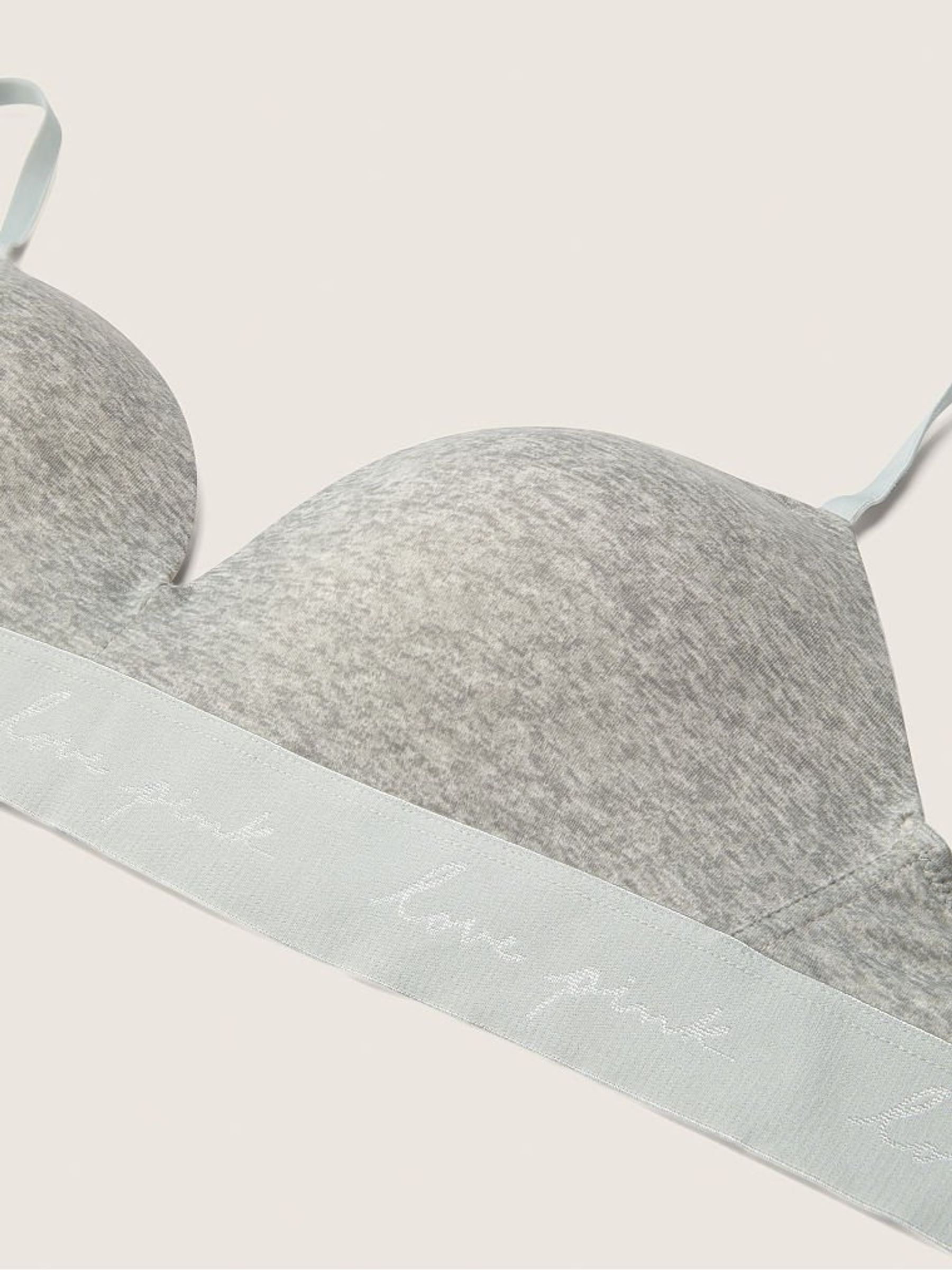 Heather Charcoal Grey Non Wired Push Up Smooth T-Shirt Bra - Image 5 of 5