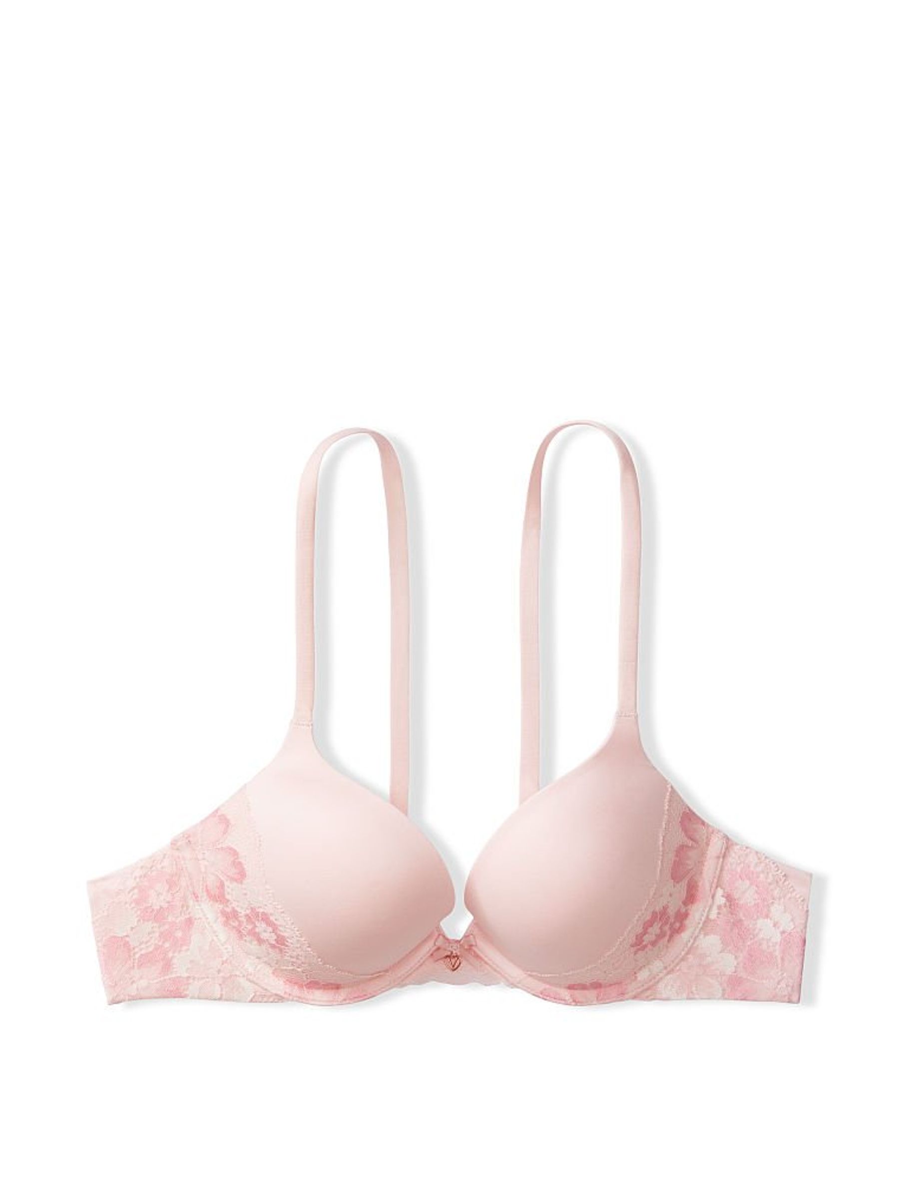 Purest Pink Lace Trim Push Up Bra - Image 3 of 3