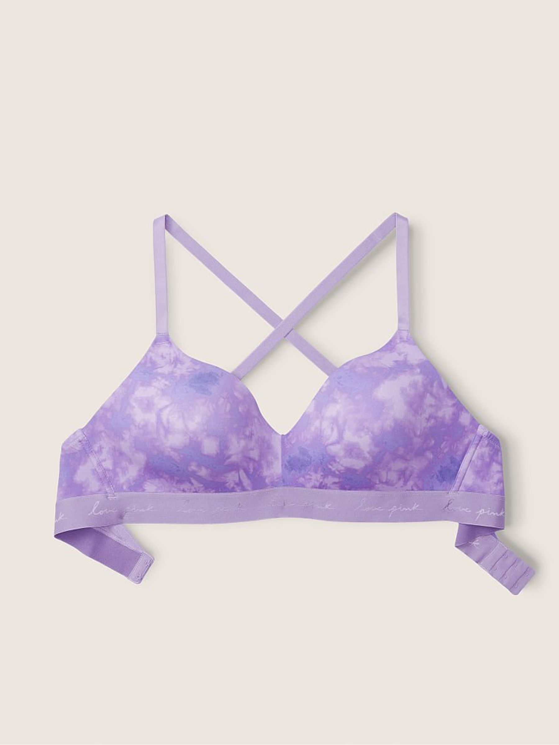 Tie Dye Chalk Violet Purple Smooth Lightly Lined Non Wired T-Shirt Bra - Image 4 of 4