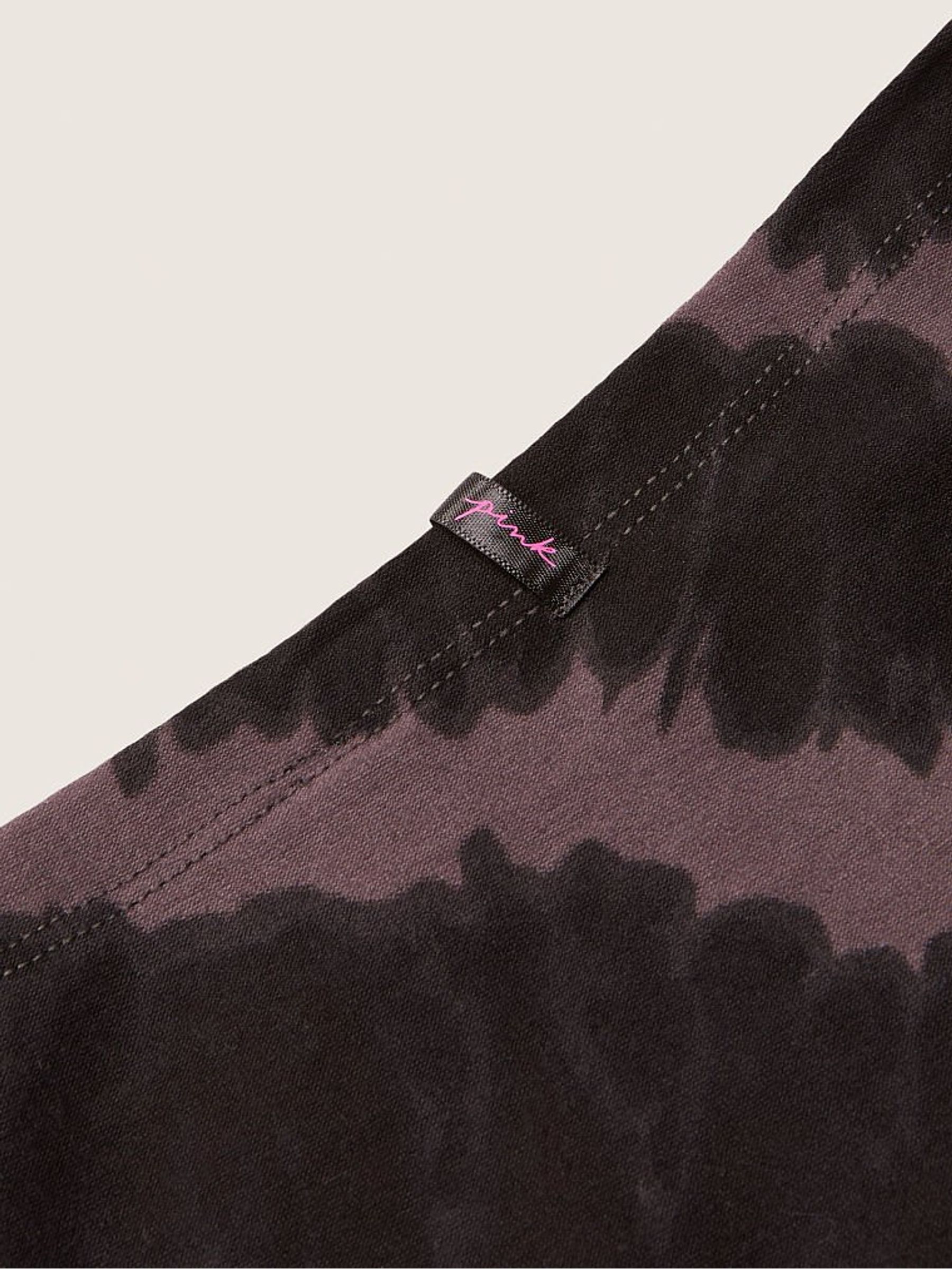 Dark Charcoal Big Wave Tie Dye Cotton Shortie - Image 2 of 2 Dark Charcoal Big Wave Tie Dye Cotton Shortie - Image 2 of 2