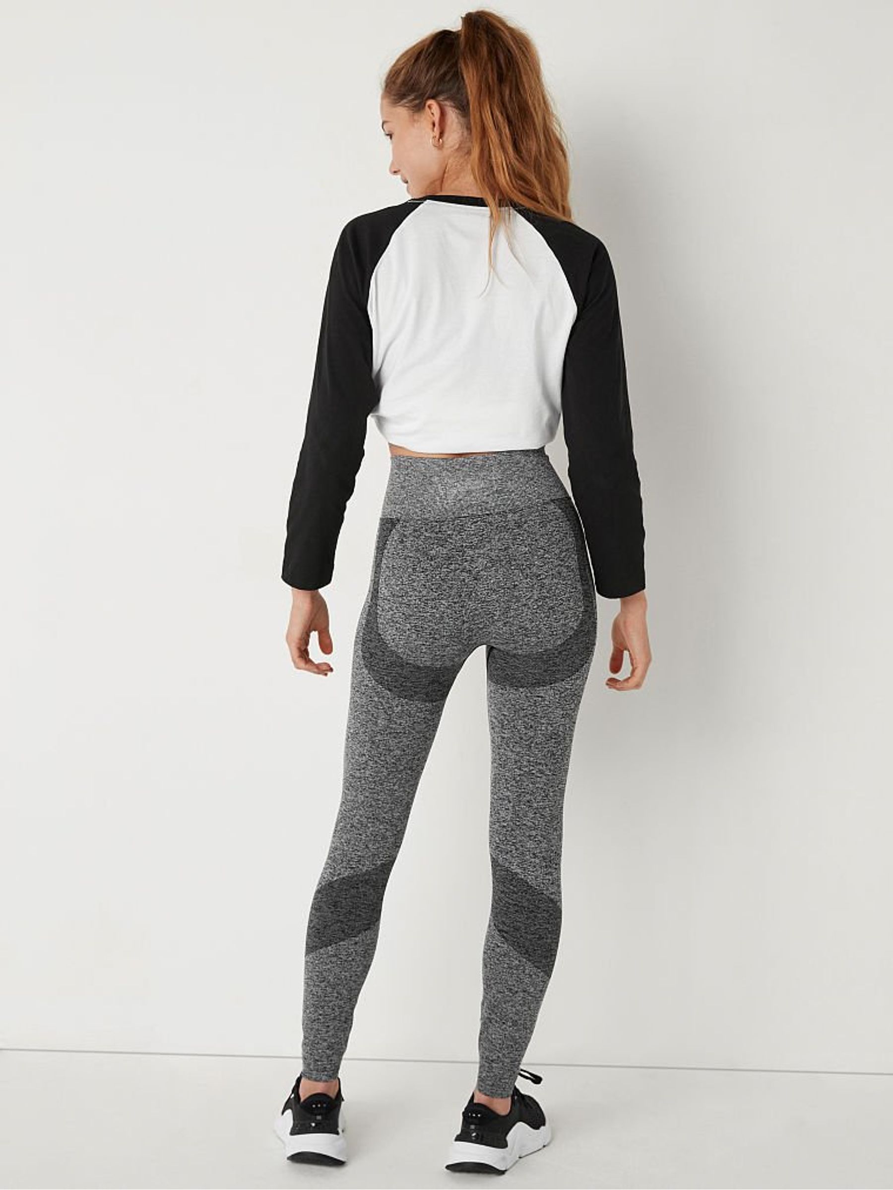 Grey Marl Seamless High Waist Full Length Workout Tight - Image 2 of 4