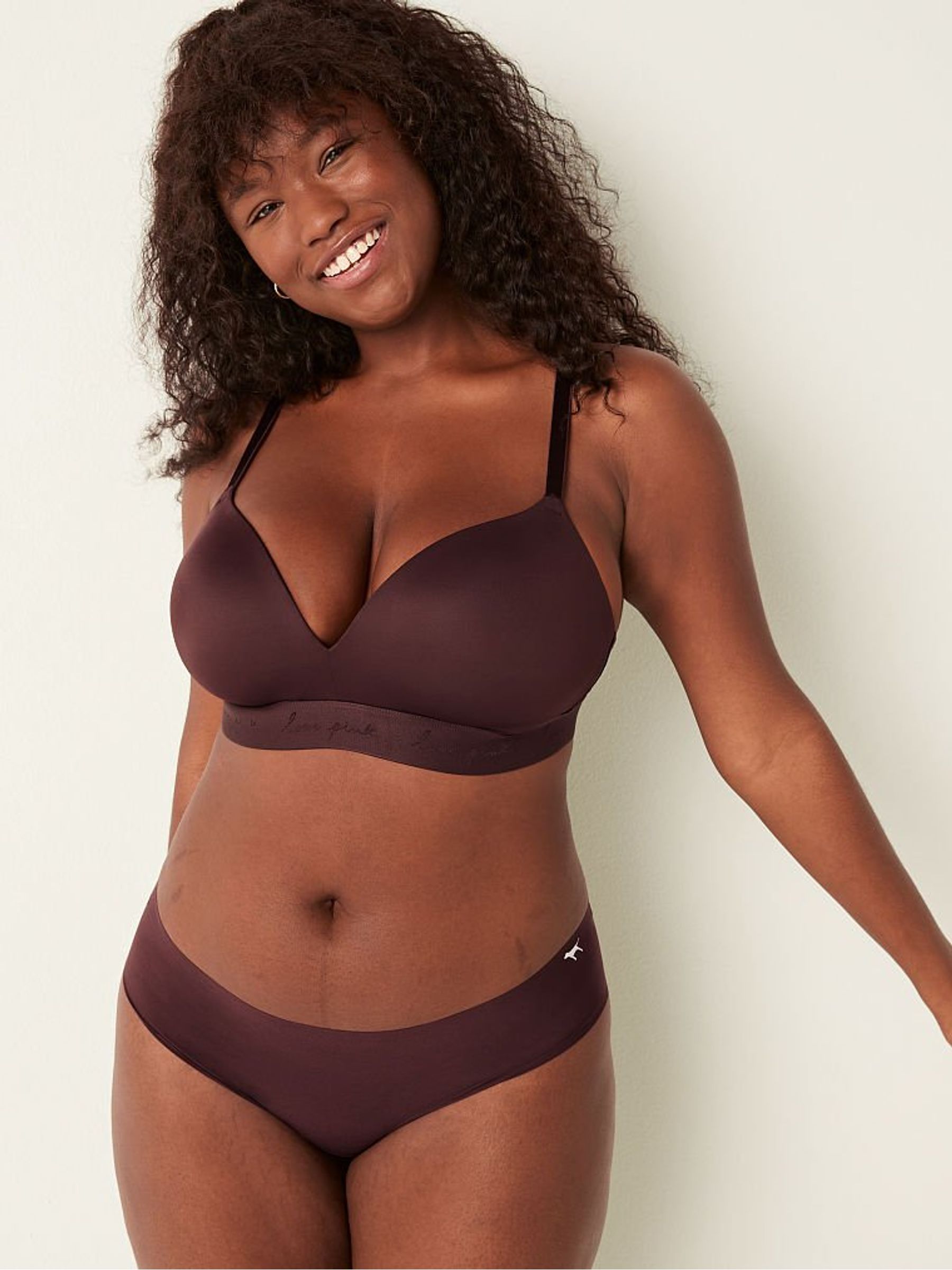 Brown Burnt Umber Smooth Non Wired Push Up T-Shirt Bra - Image 3 of 6
