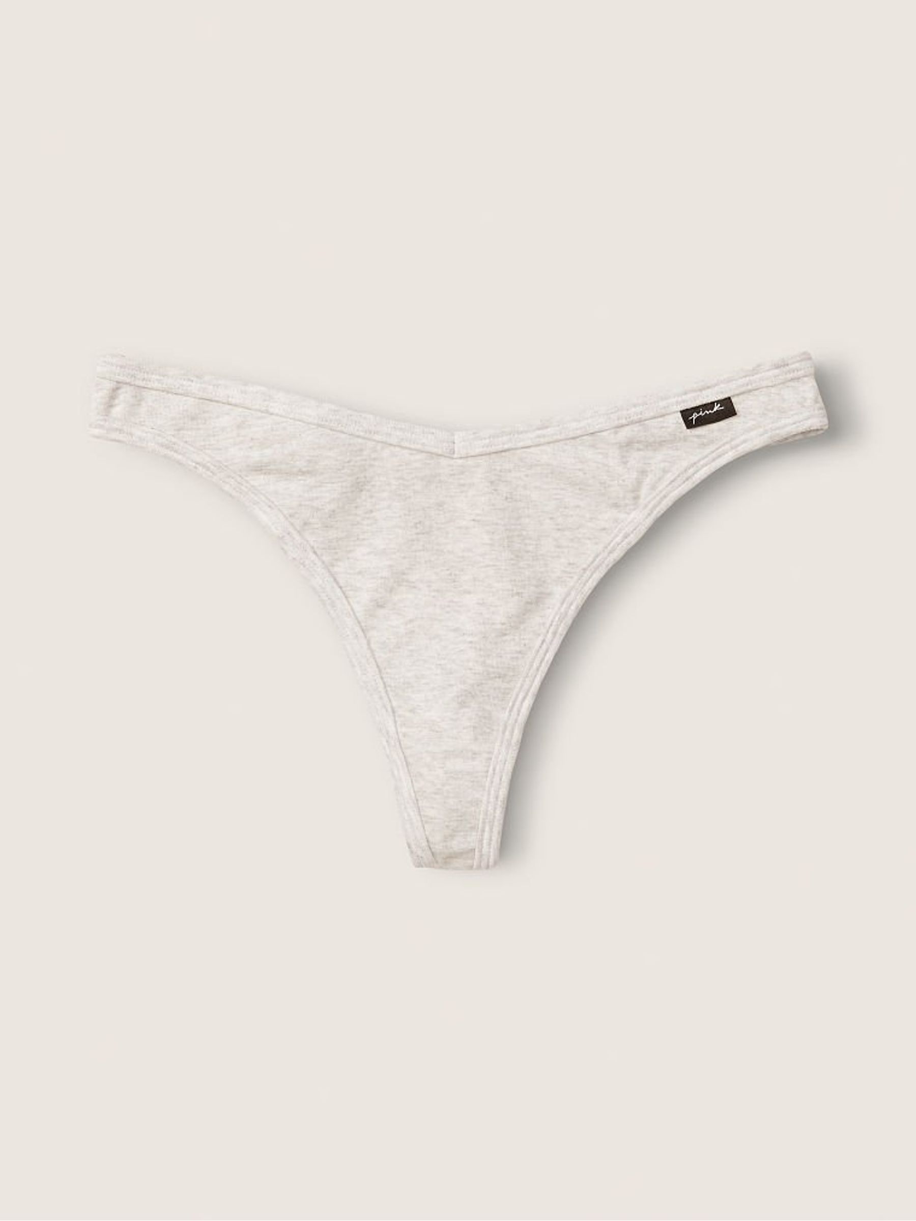Heather Stone Grey Thong Cotton Knickers - Image 1 of 2