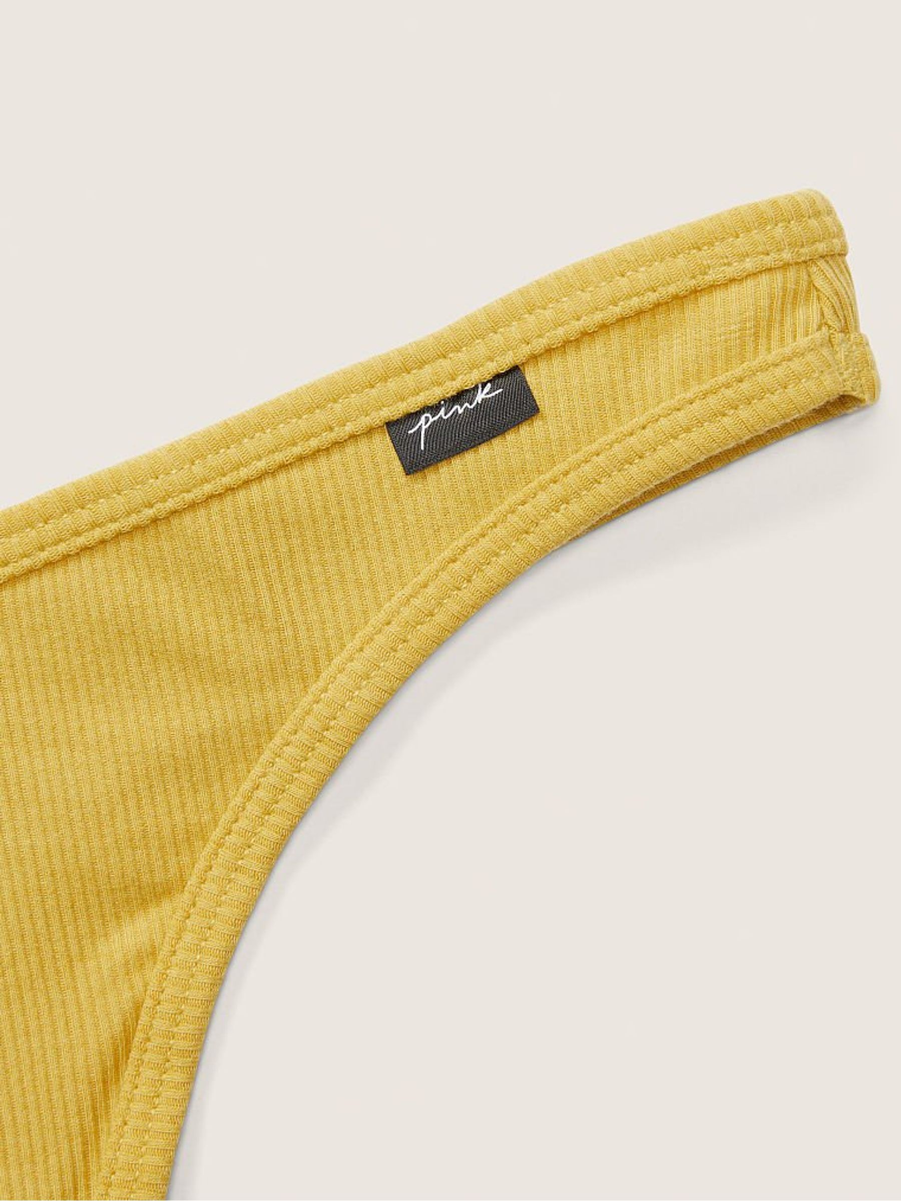 Golden Pear Yellow Cotton Thong Knickers - Image 2 of 2