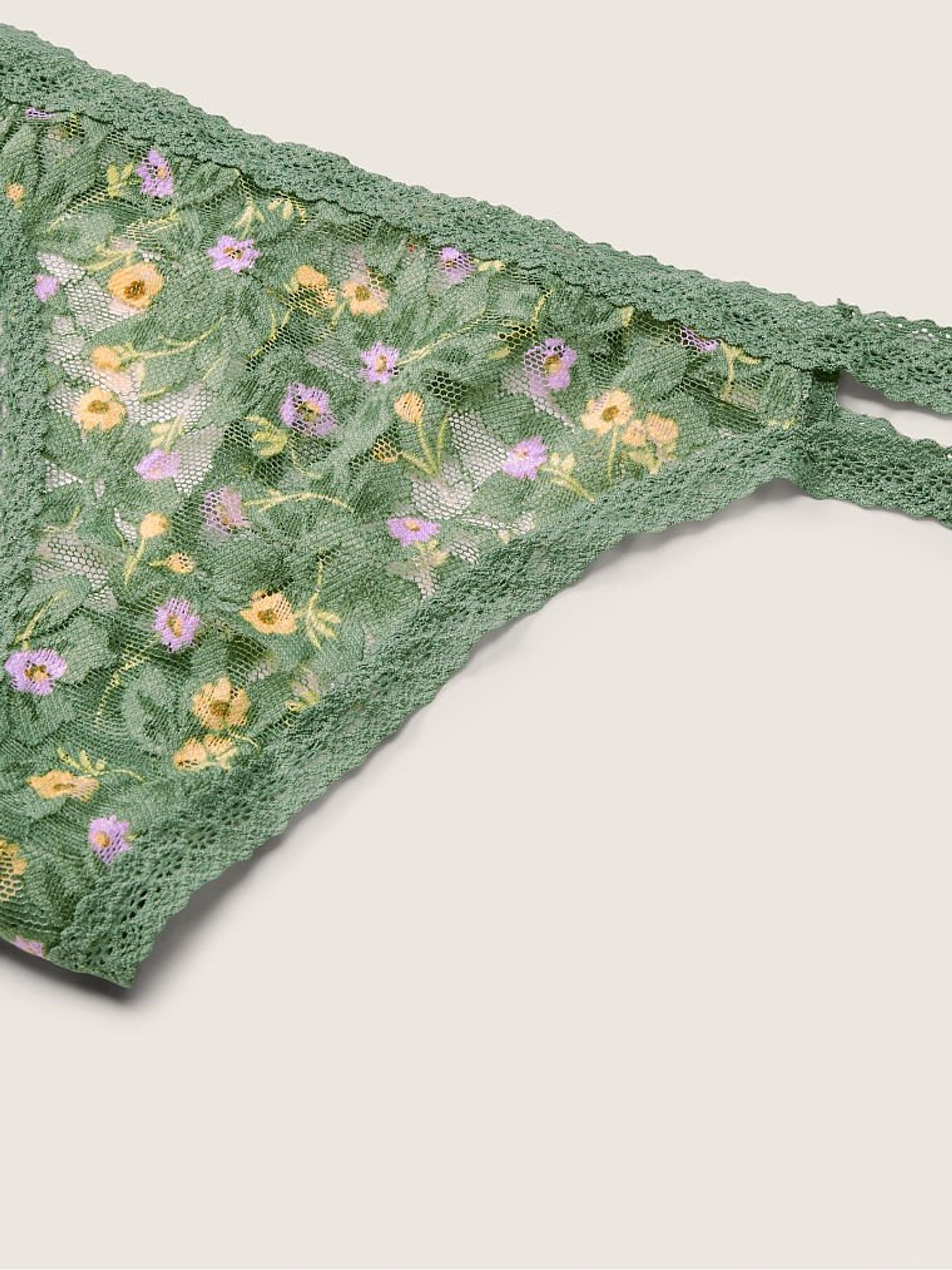 Soft Pinel Floral Strappy Lace Thong Knickers - Image 2 of 2 Soft Pinel Floral Strappy Lace Thong Knickers - Image 2 of 2