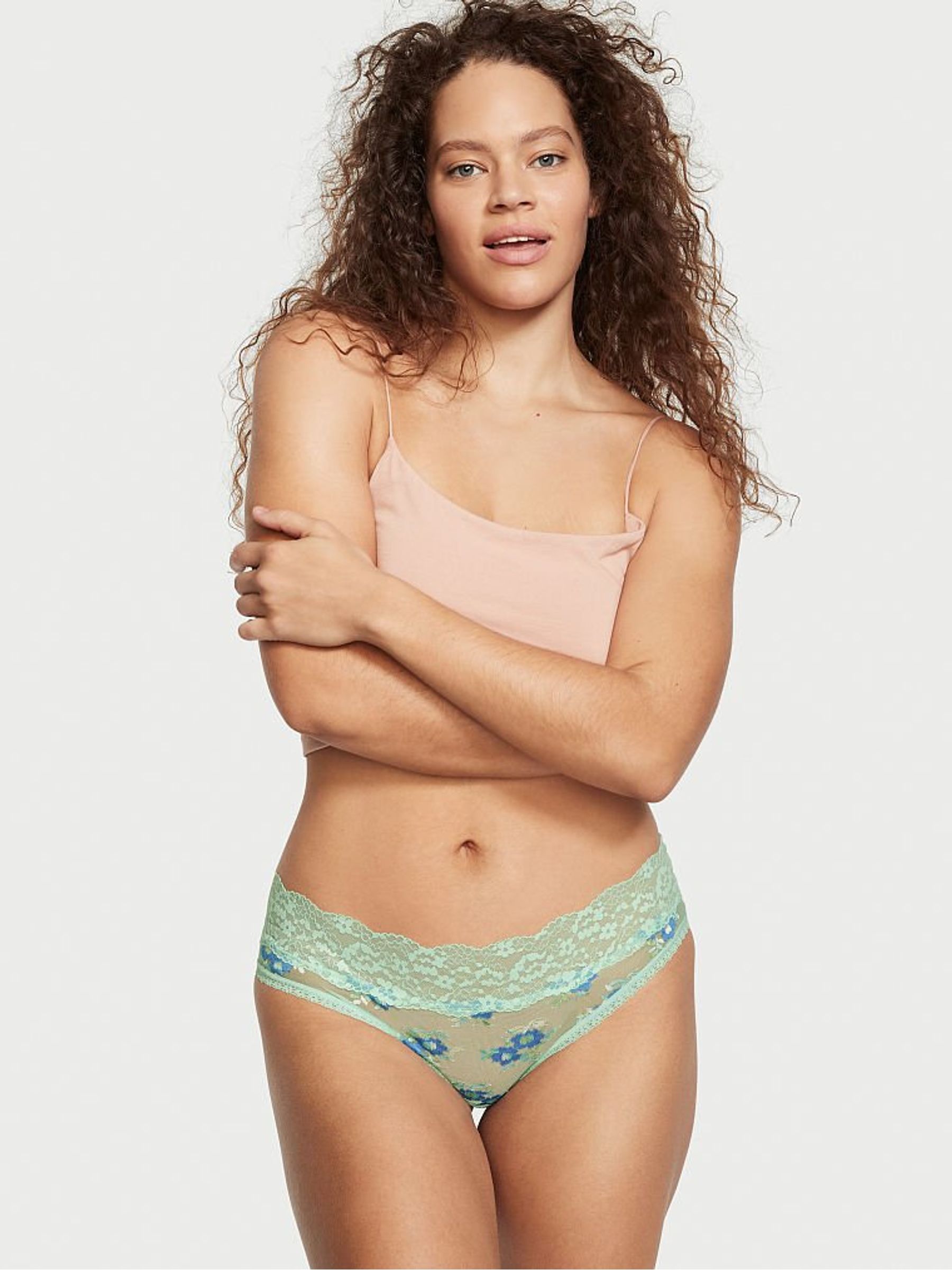 Icy Mint Green Lace Hipster Knickers - Image 1 of 4