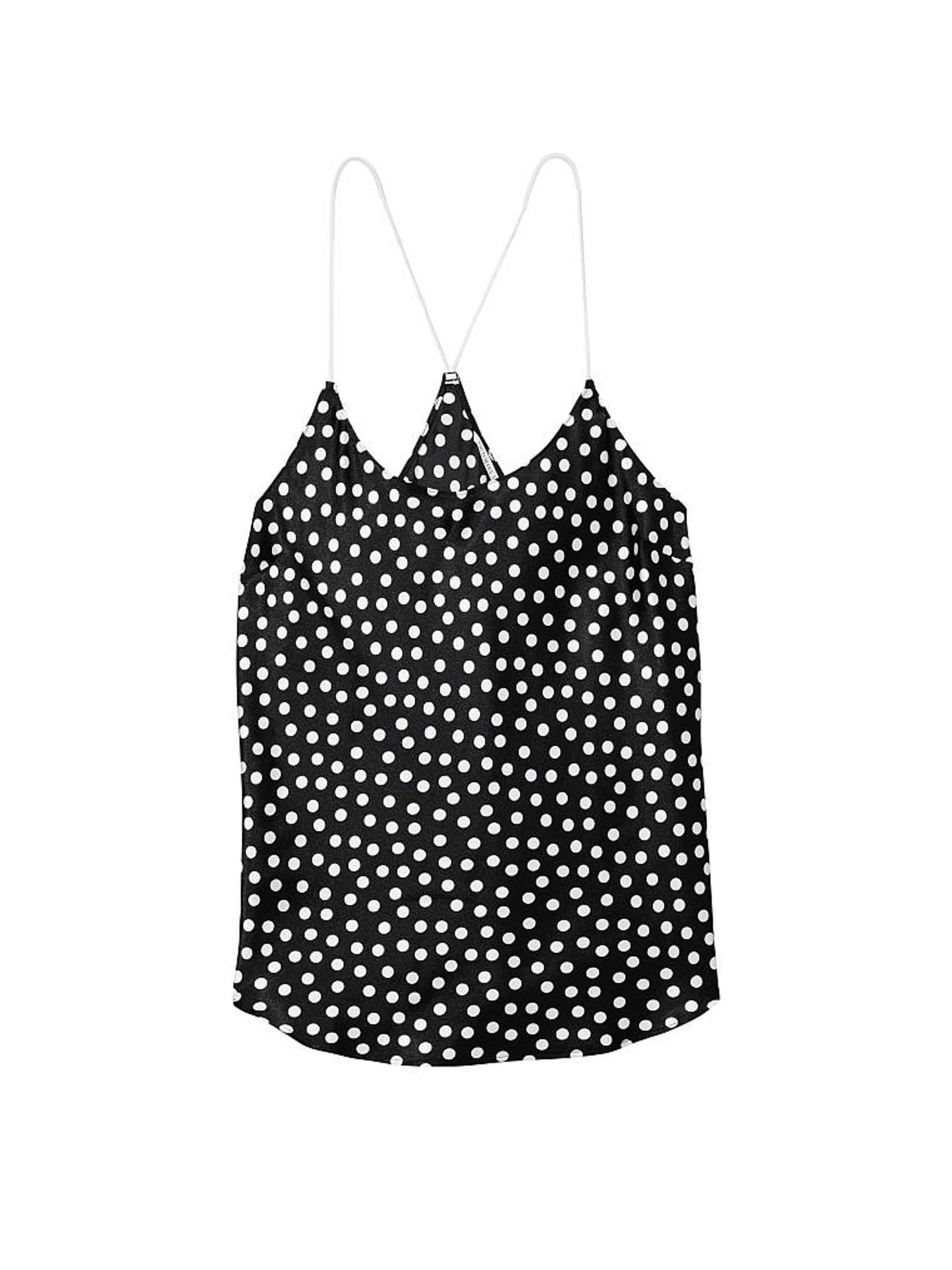 Black Tossed Dots Racerback Satin Cami - Image 4 of 4