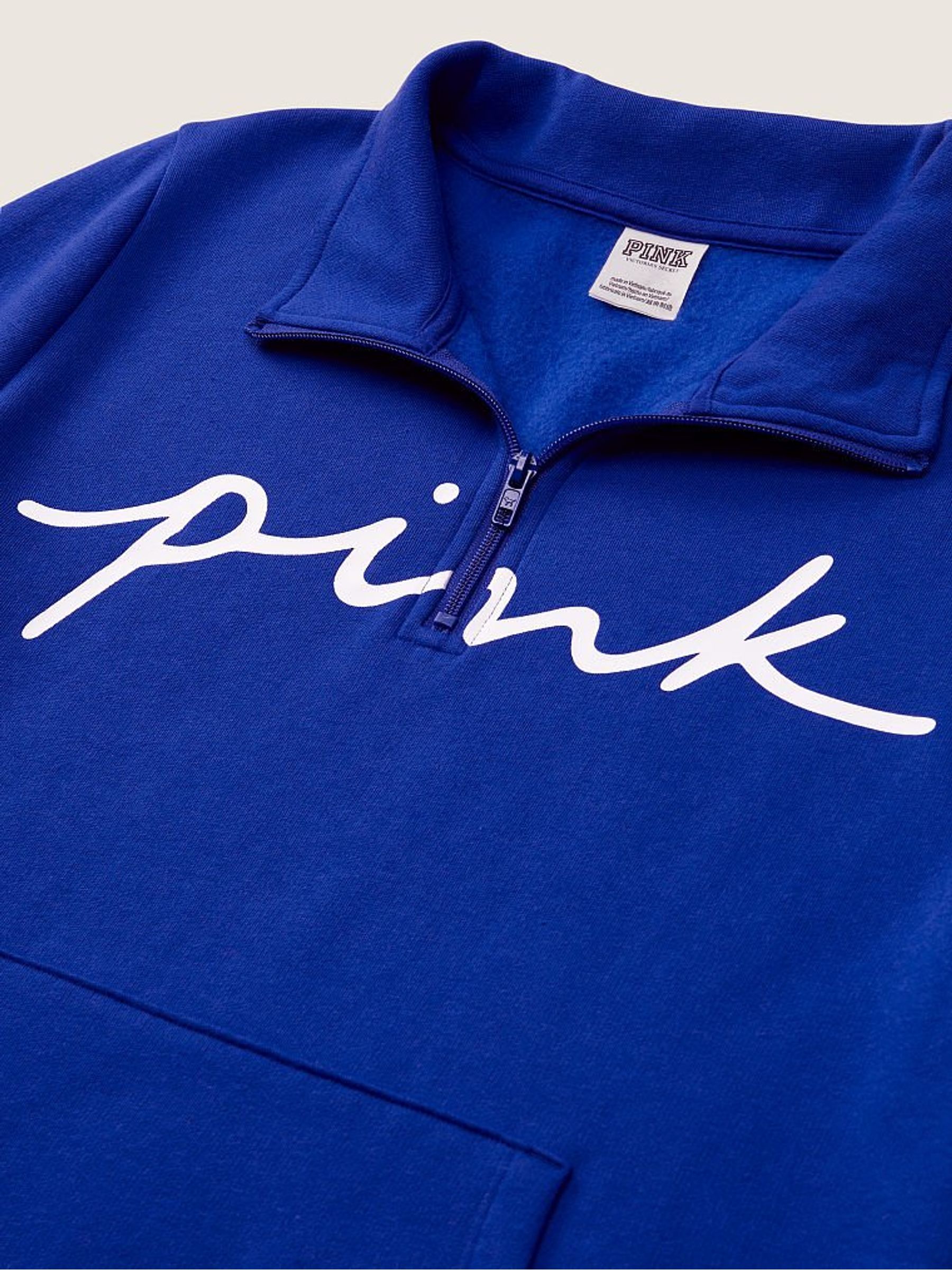 Majestic Sapphire Script Logo Everyday Lounge Perfect QuarterZip Fleece - Image 3 of 3