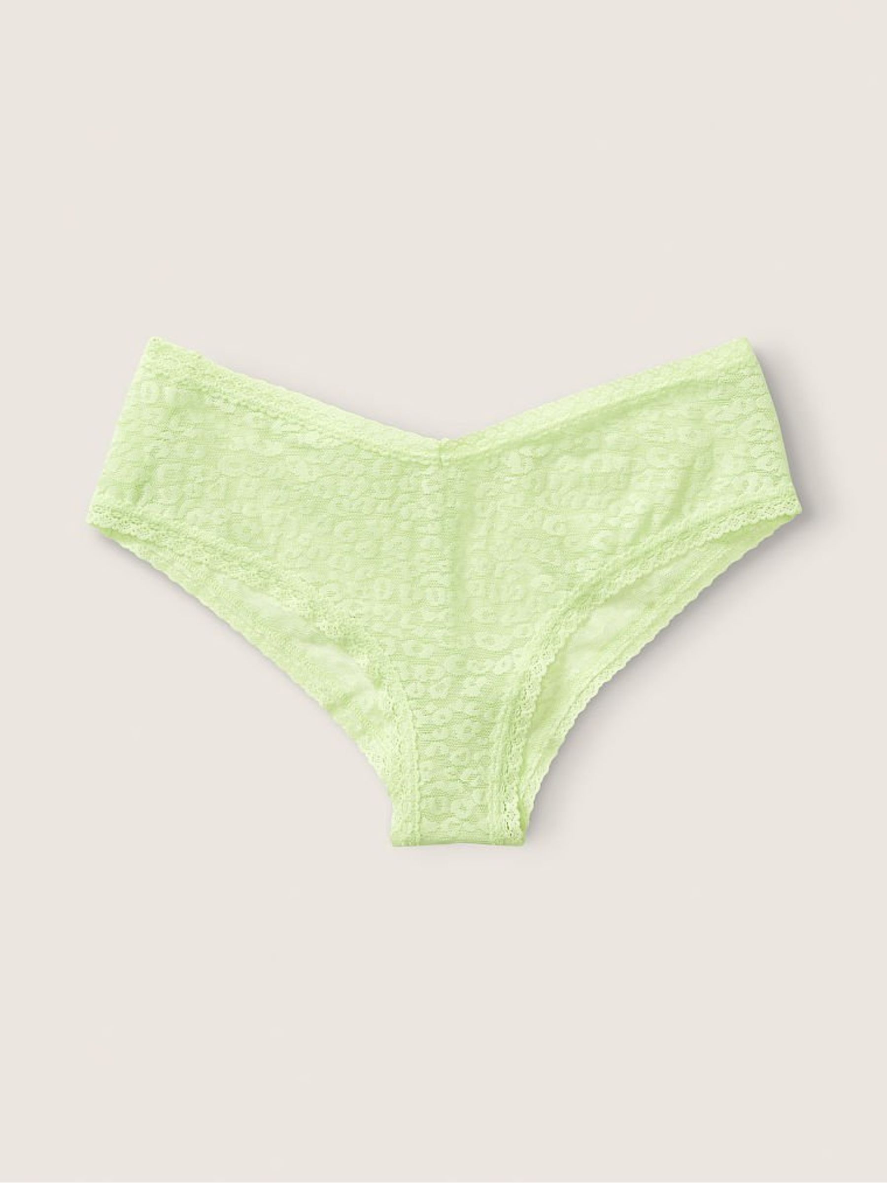 Icy Lime Green Lace Logo Cheeky Knickers - Image 1 of 2