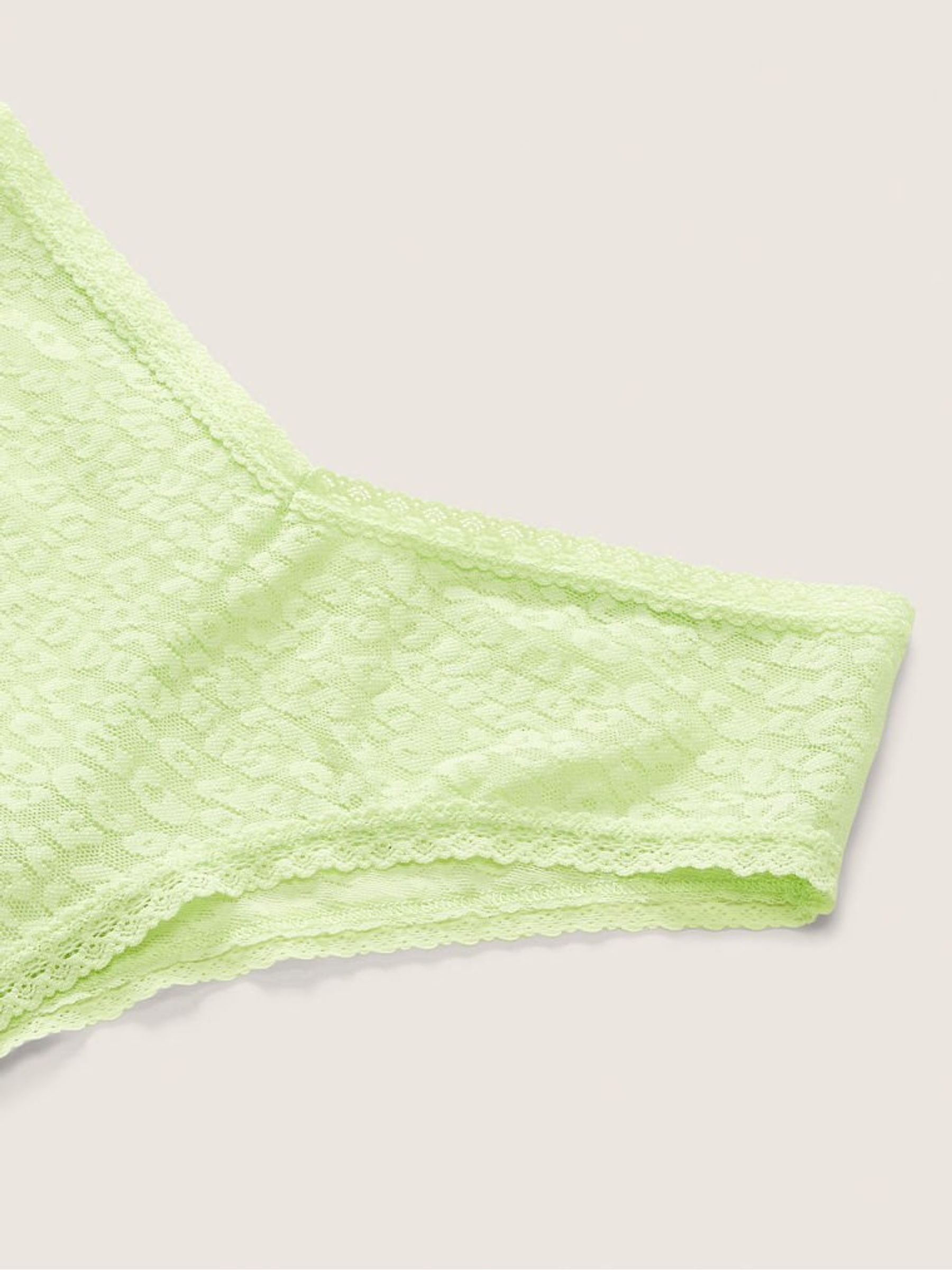 Icy Lime Green Lace Logo Cheeky Knickers - Image 2 of 2