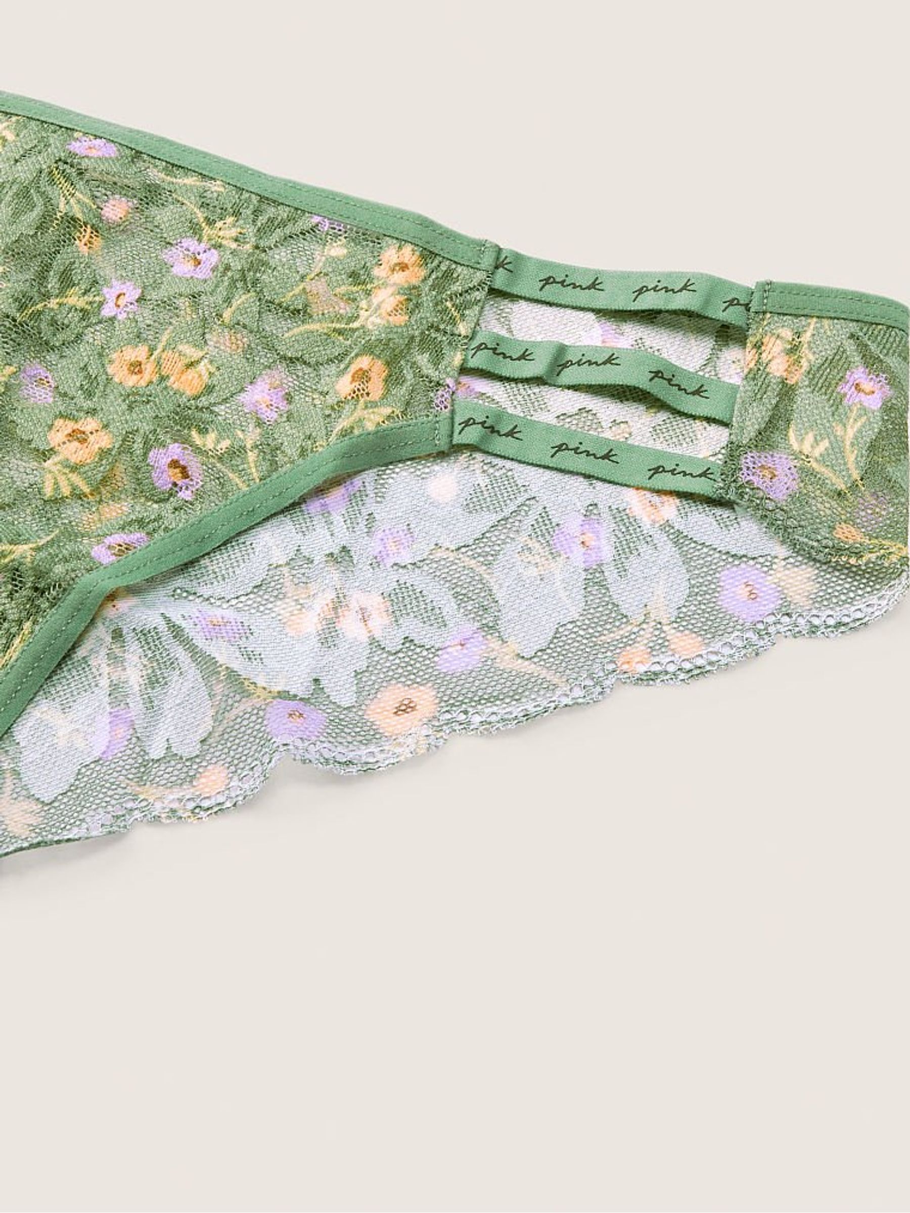 Soft Pinel Floral Strappy Logo Cheekster Panty - Image 2 of 2