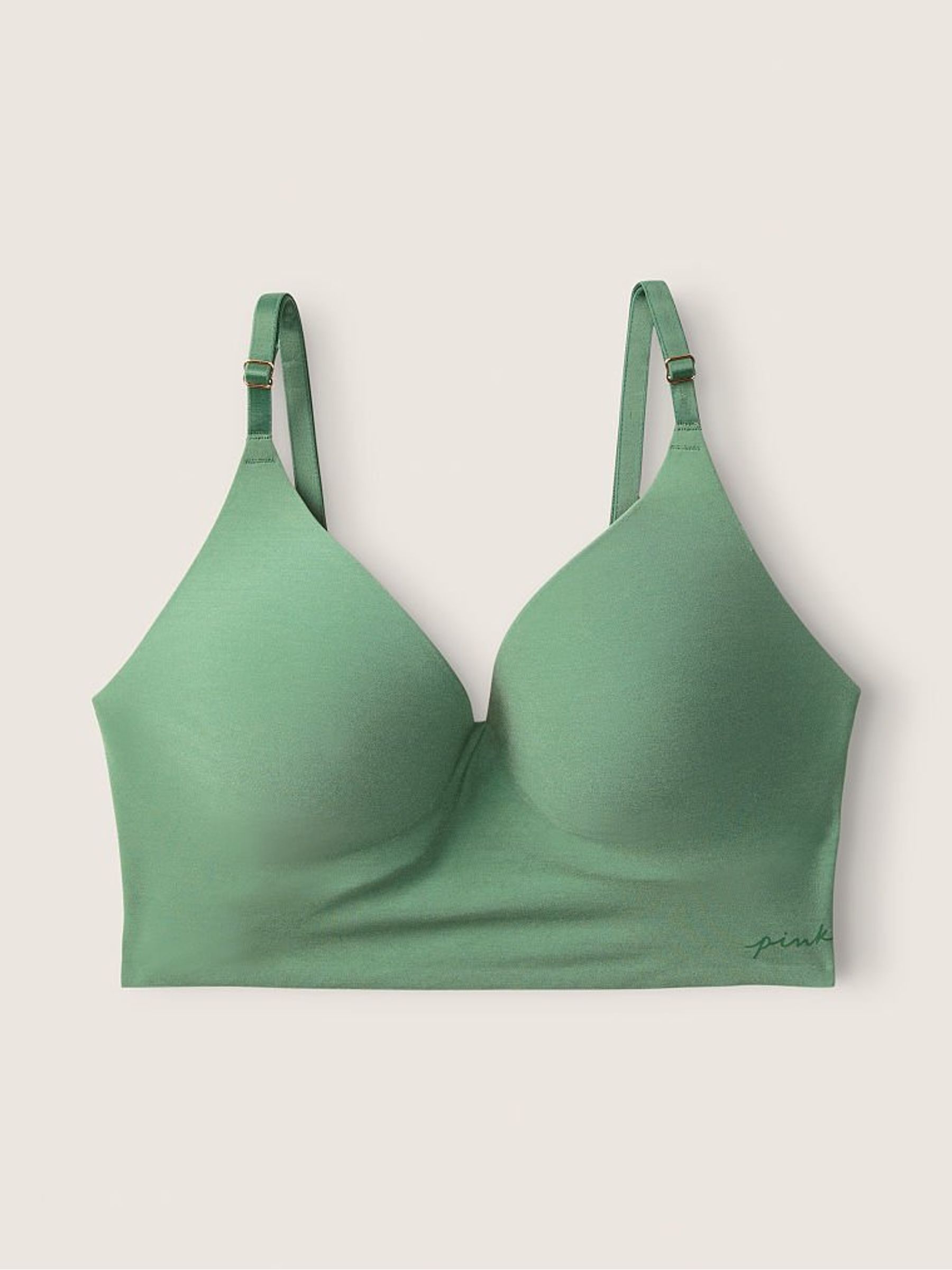 Soft Pine Green Smooth Non Wired Push Up Bralette - Image 3 of 4