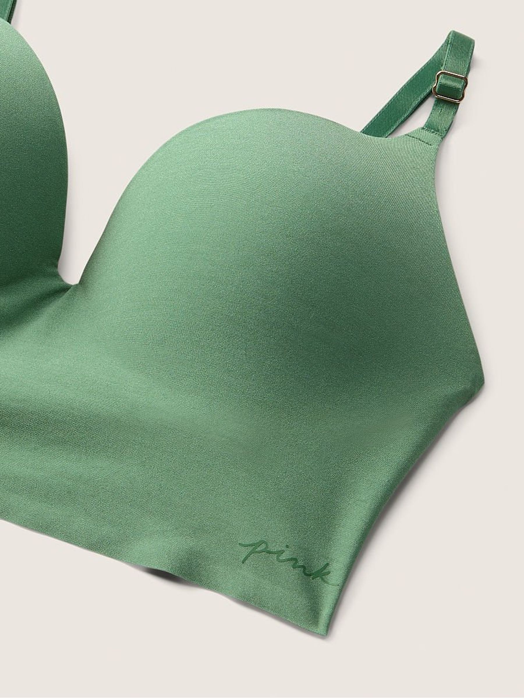 Soft Pine Green Smooth Non Wired Push Up Bralette - Image 4 of 4
