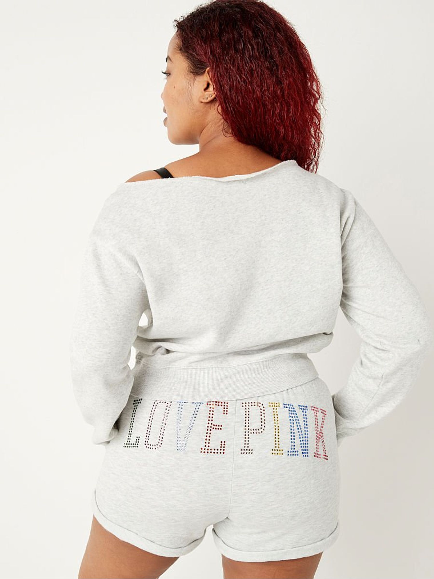 Heather Stone Grey Rainbow Shine Everyday Lounge Open Neck Crew - Image 2 of 4