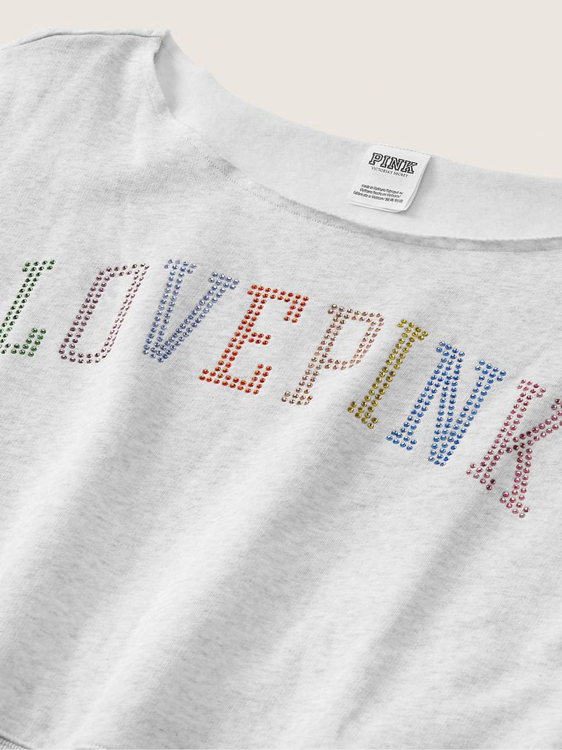 Heather Stone Grey Rainbow Shine Everyday Lounge Open Neck Crew - Image 4 of 4
