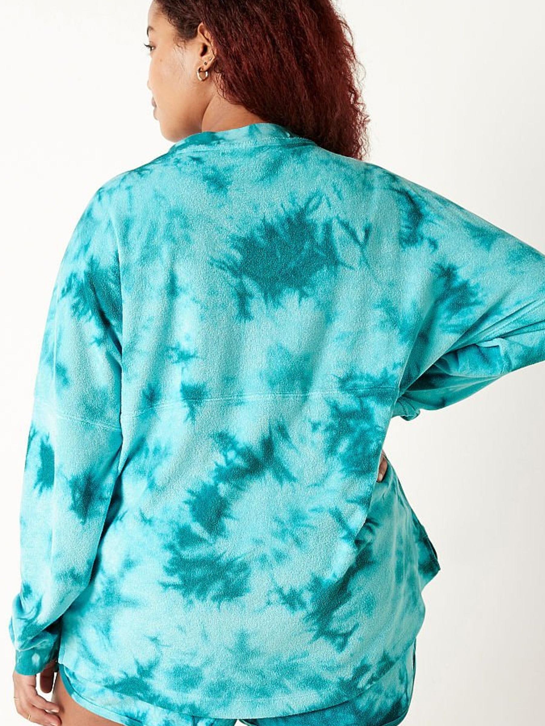 Blue Breeze Cloudy Tie Dye Varsity Beach Terry V Neck - Image 2 of 4