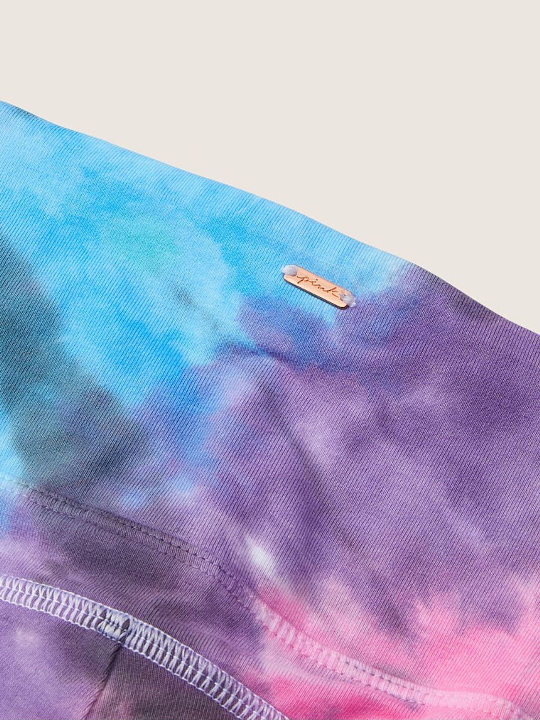 Rainbow Tie Dye Cotton High Waist " V Crossover Bike Short - Image 4 of 4