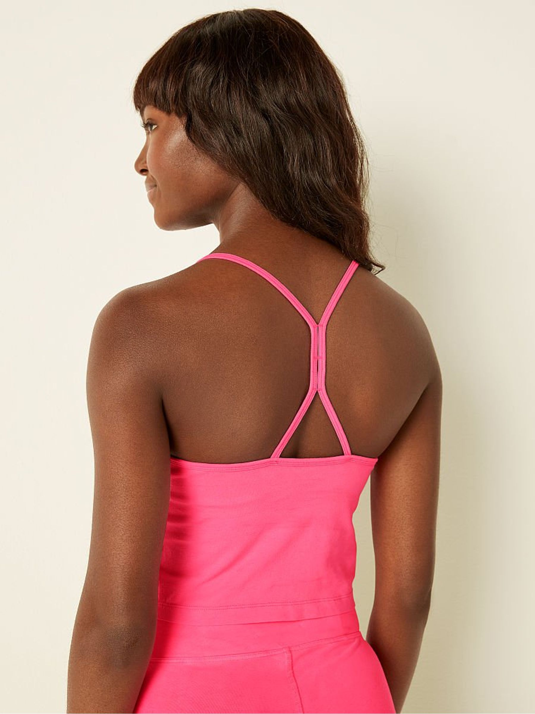 Capri Pink Wash Shrunken Crop Notch Shelf Cami - Image 2 of 4