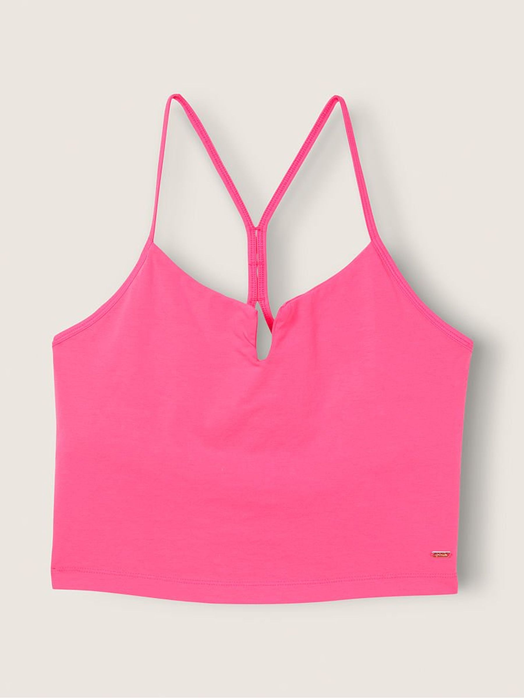 Capri Pink Wash Shrunken Crop Notch Shelf Cami - Image 3 of 4