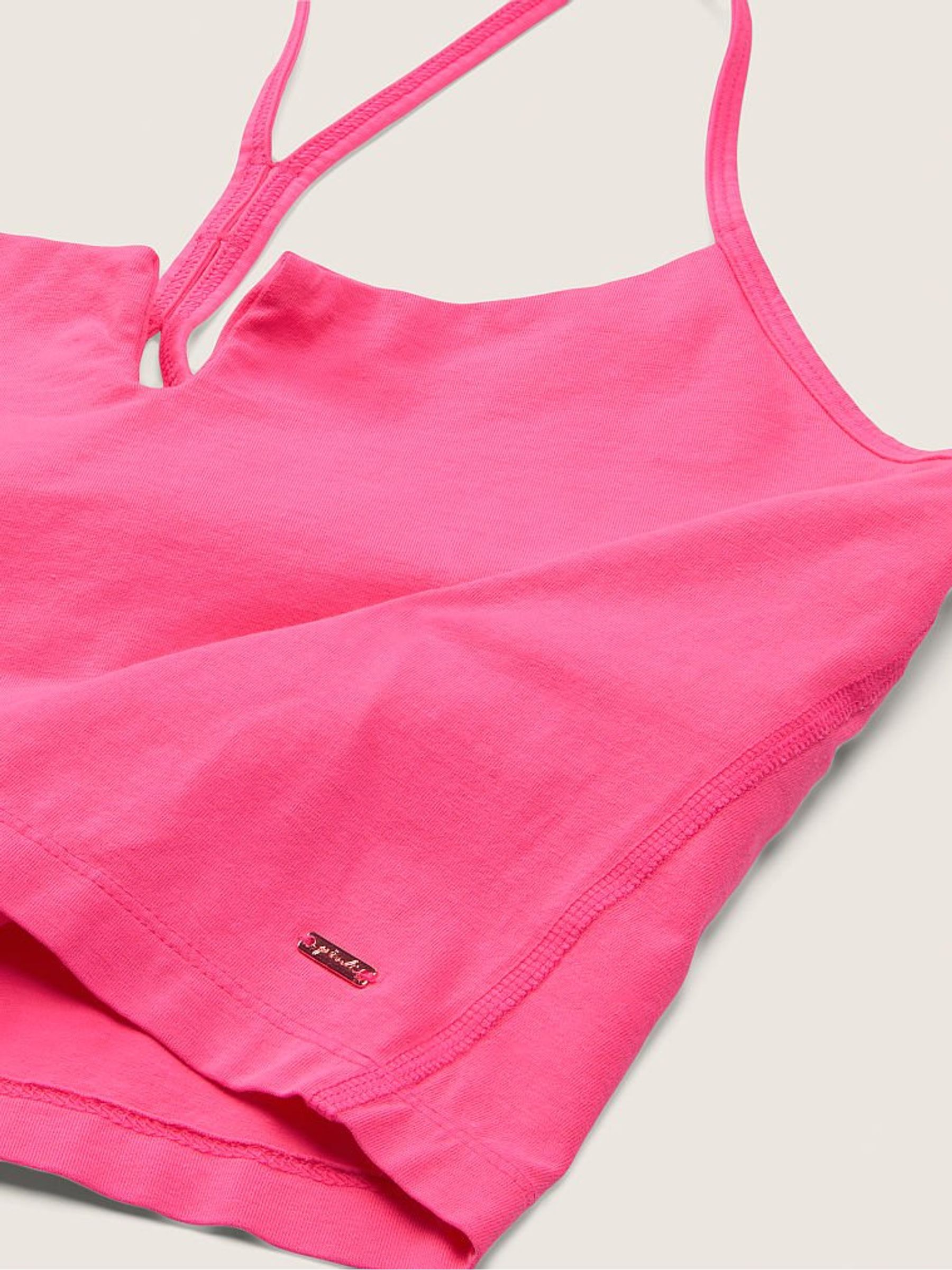 Capri Pink Wash Shrunken Crop Notch Shelf Cami - Image 4 of 4