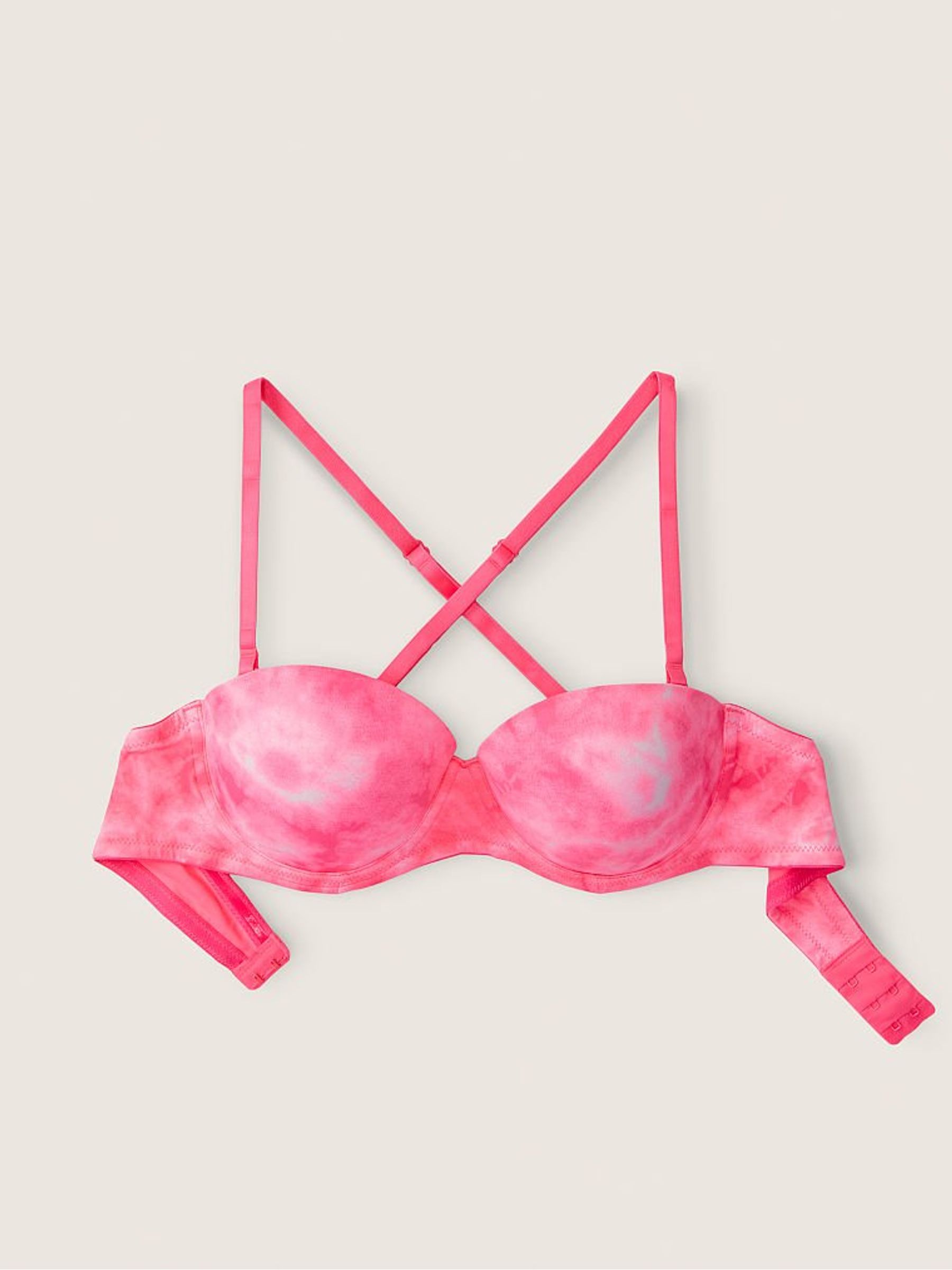 Tie Dye Daisy Pink Smooth Multiway Strapless Push Up Bra - Image 6 of 7