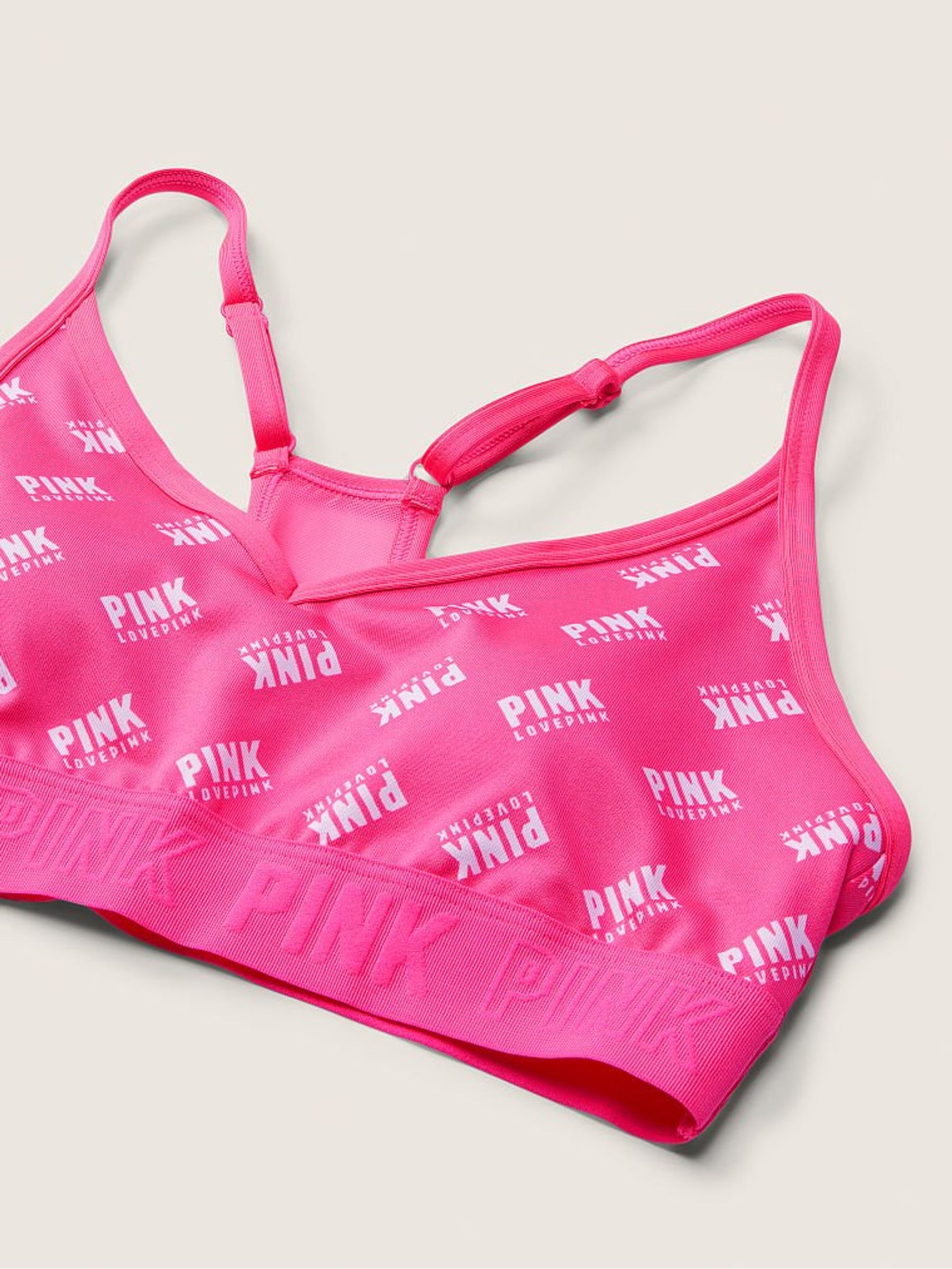 Capri Pink Logo Lightly Lined Low Impact Sports Bra - Image 4 of 4