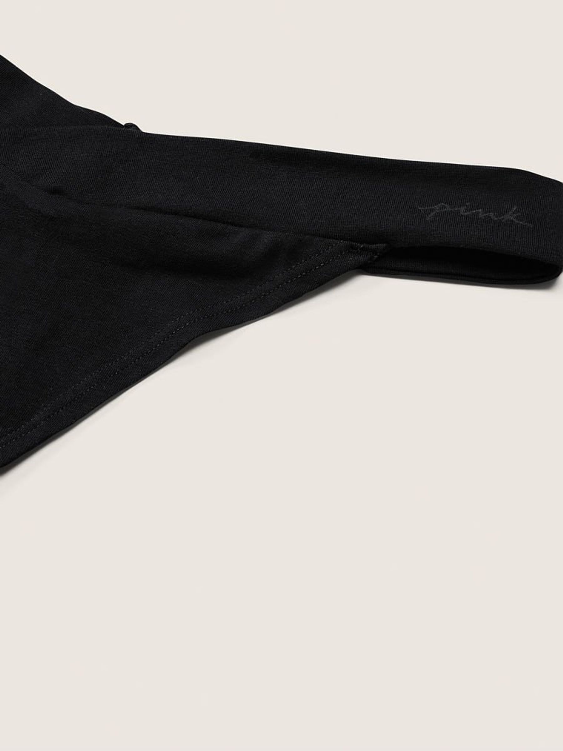 Black Cotton Thong Knickers - Image 3 of 3