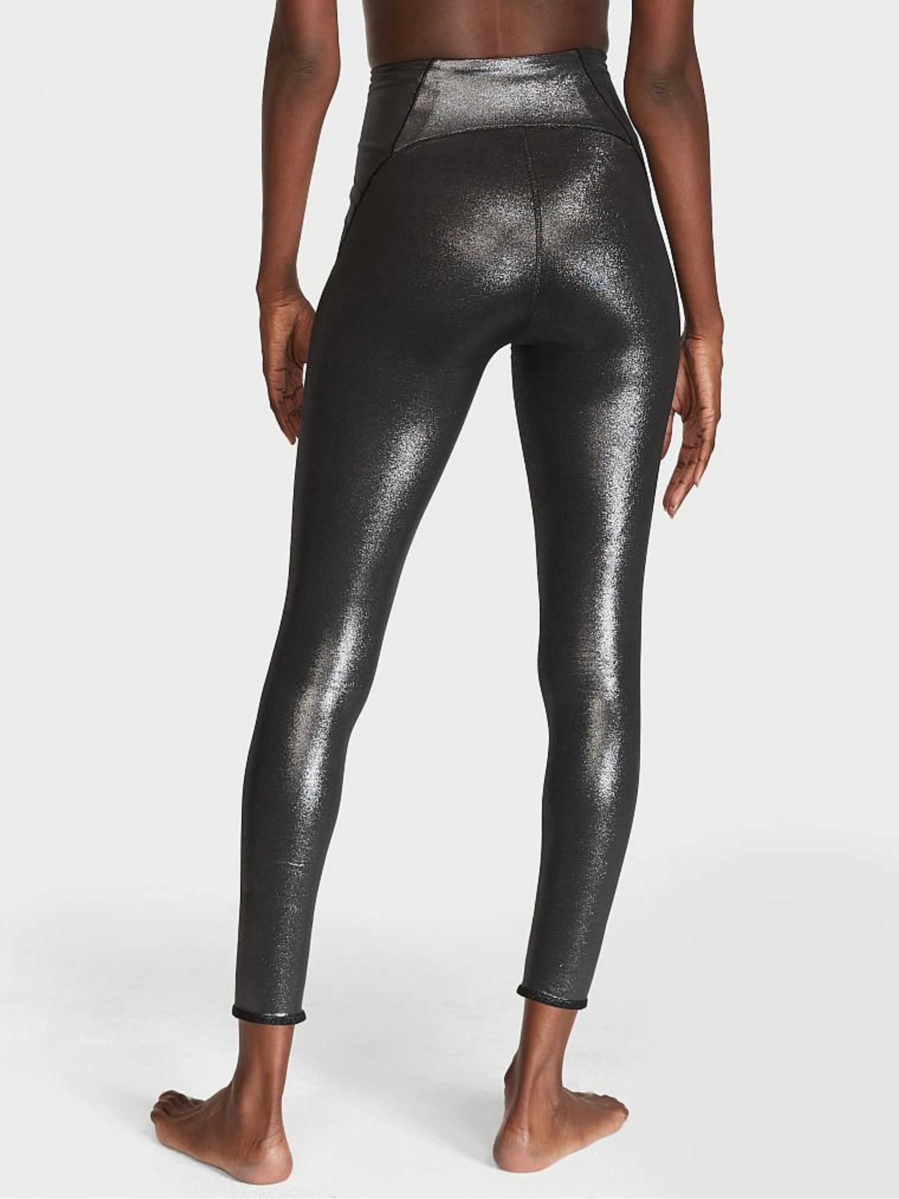 Pewter Foil Black Sweat On Point Shine Legging - Image 2 of 3
