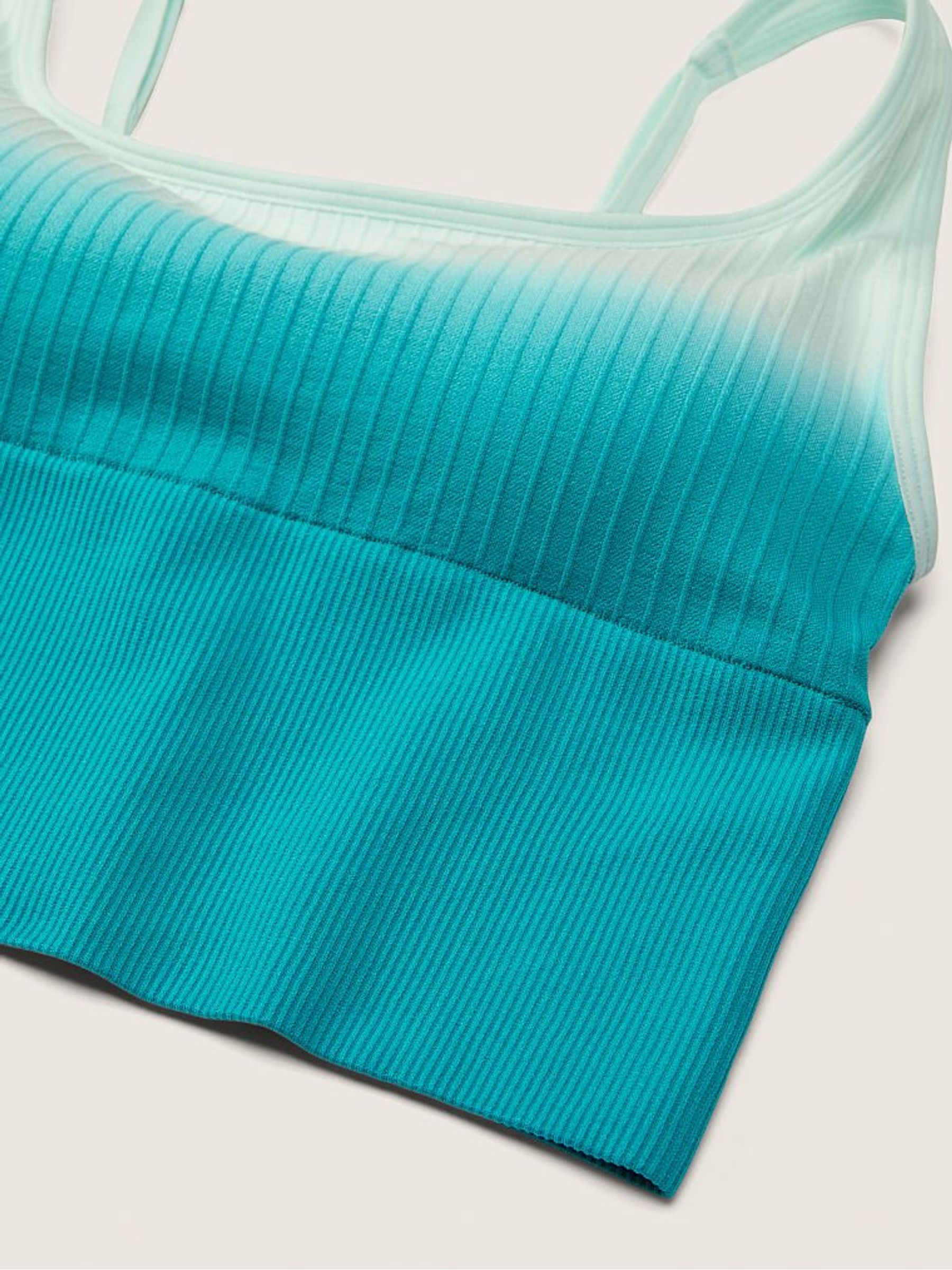 Blue Glass/ Capri Sea Ombre Seamless Lightly Lined Scoop Neck Sports Bra - Image 2 of 2