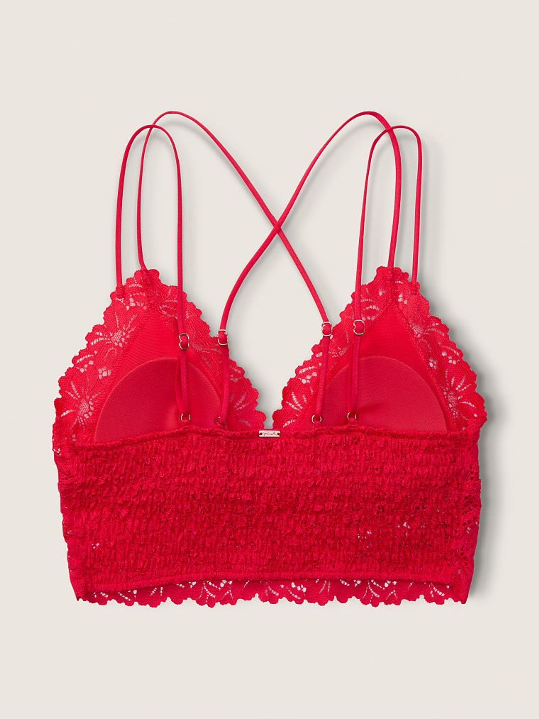 Red Pepper Lace Strappy Back Longline Bralette - Image 2 of 3