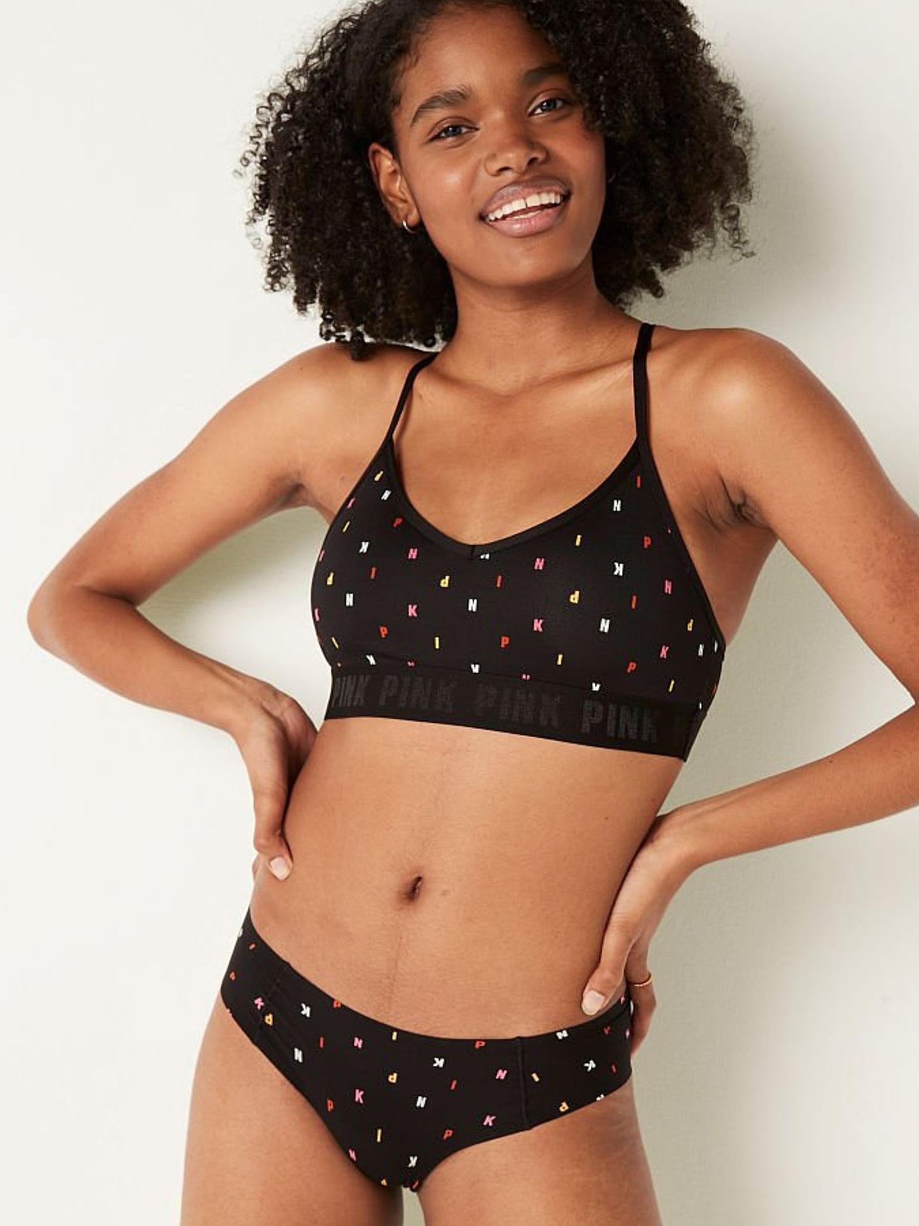 Black Print Lightly Lined Low Impact Sports Bra - Image 1 of 3