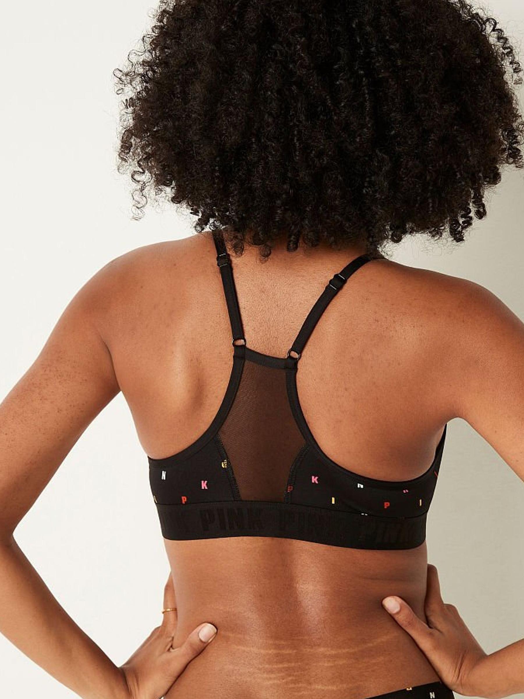 Black Print Lightly Lined Low Impact Sports Bra - Image 2 of 3