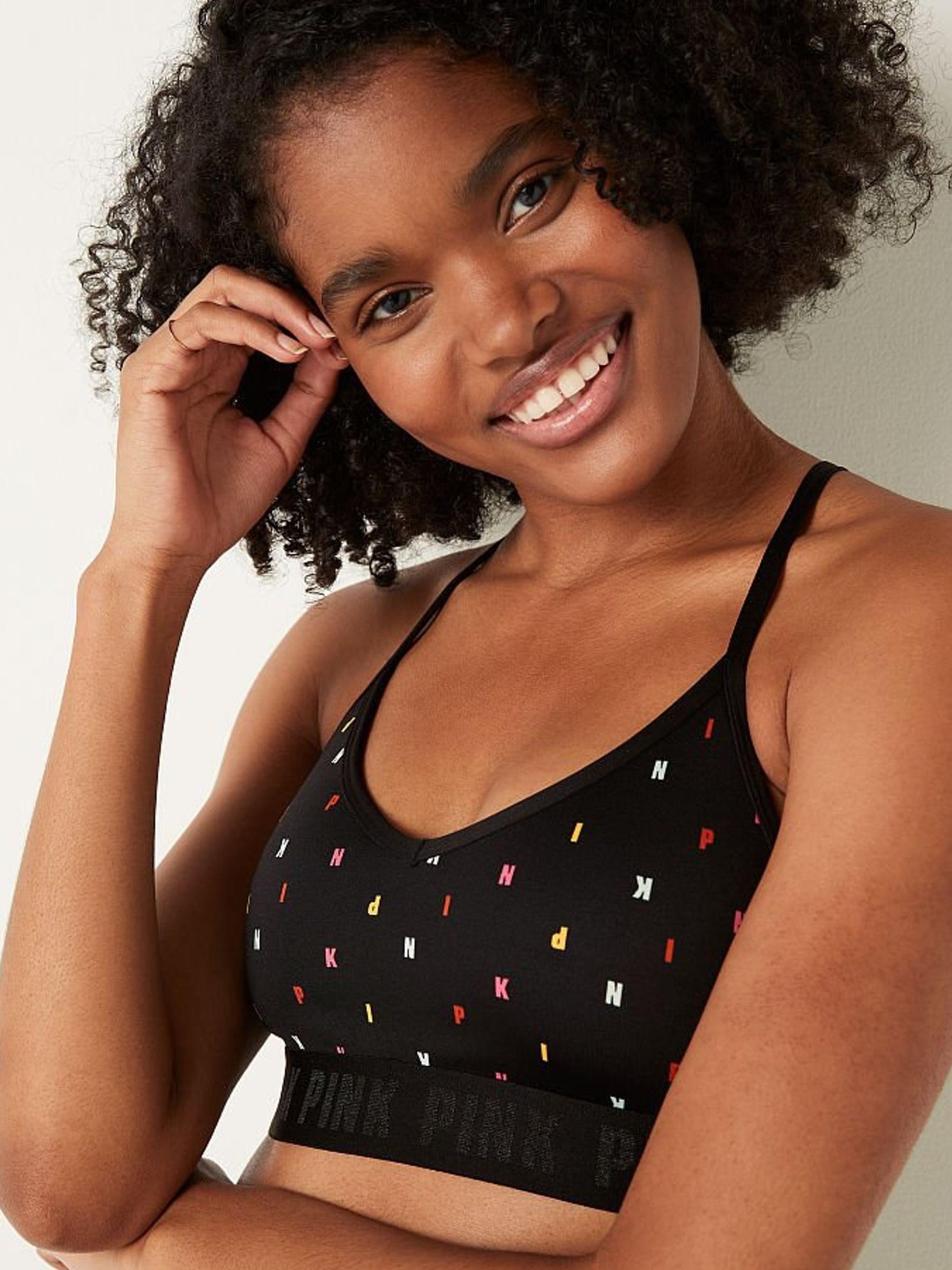 Black Print Lightly Lined Low Impact Sports Bra - Image 3 of 3