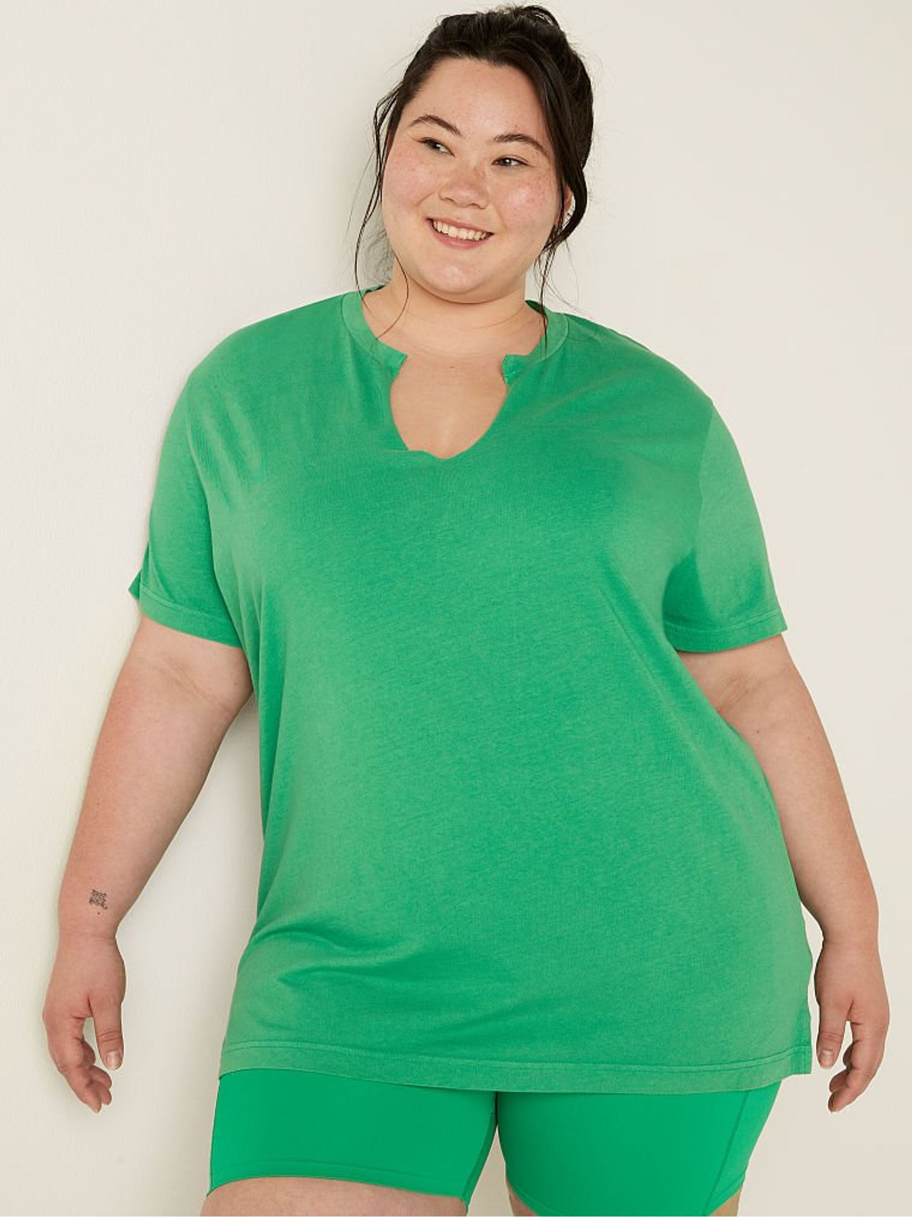 Electric Green Wash Campus Short Sleeve Notch Neck Tee - Image 1 of 4