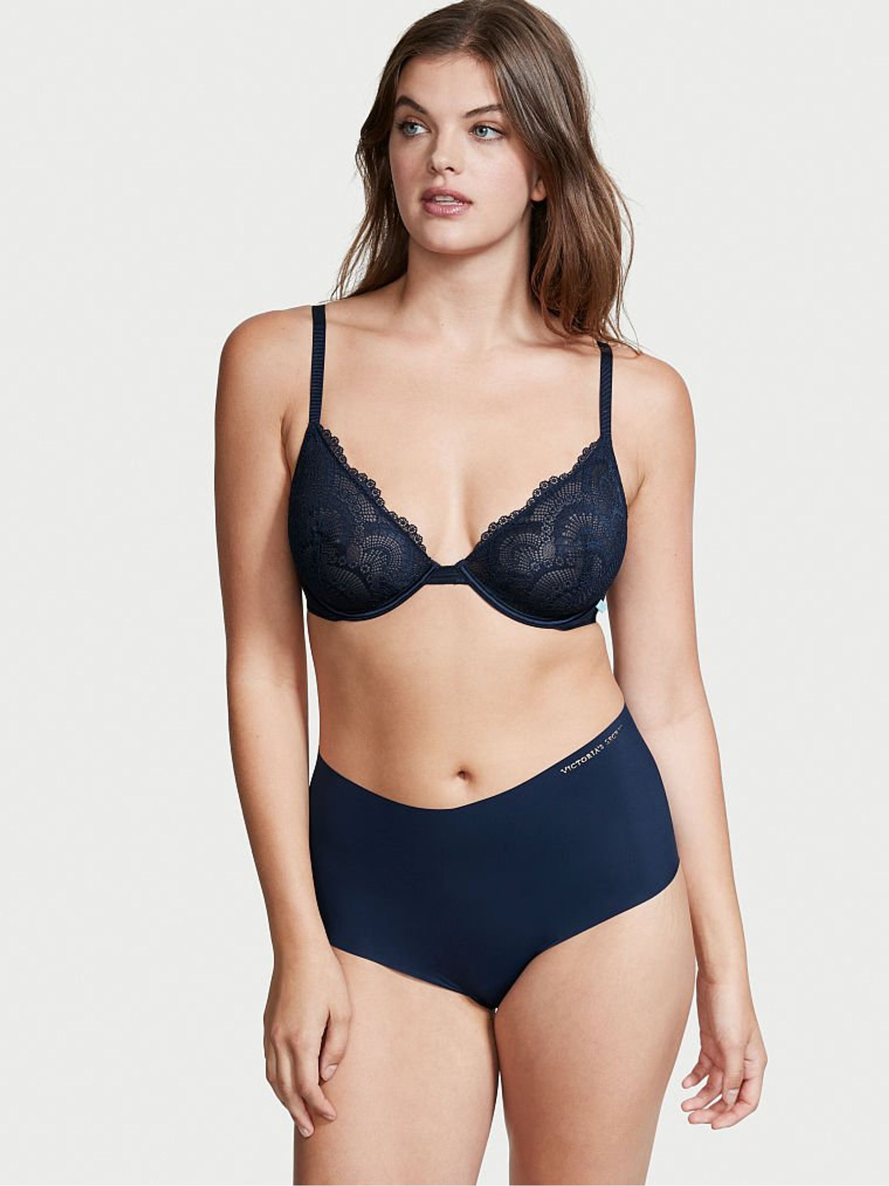 Noir Navy Blue Smooth No Show Brief Panty - Image 1 of 3