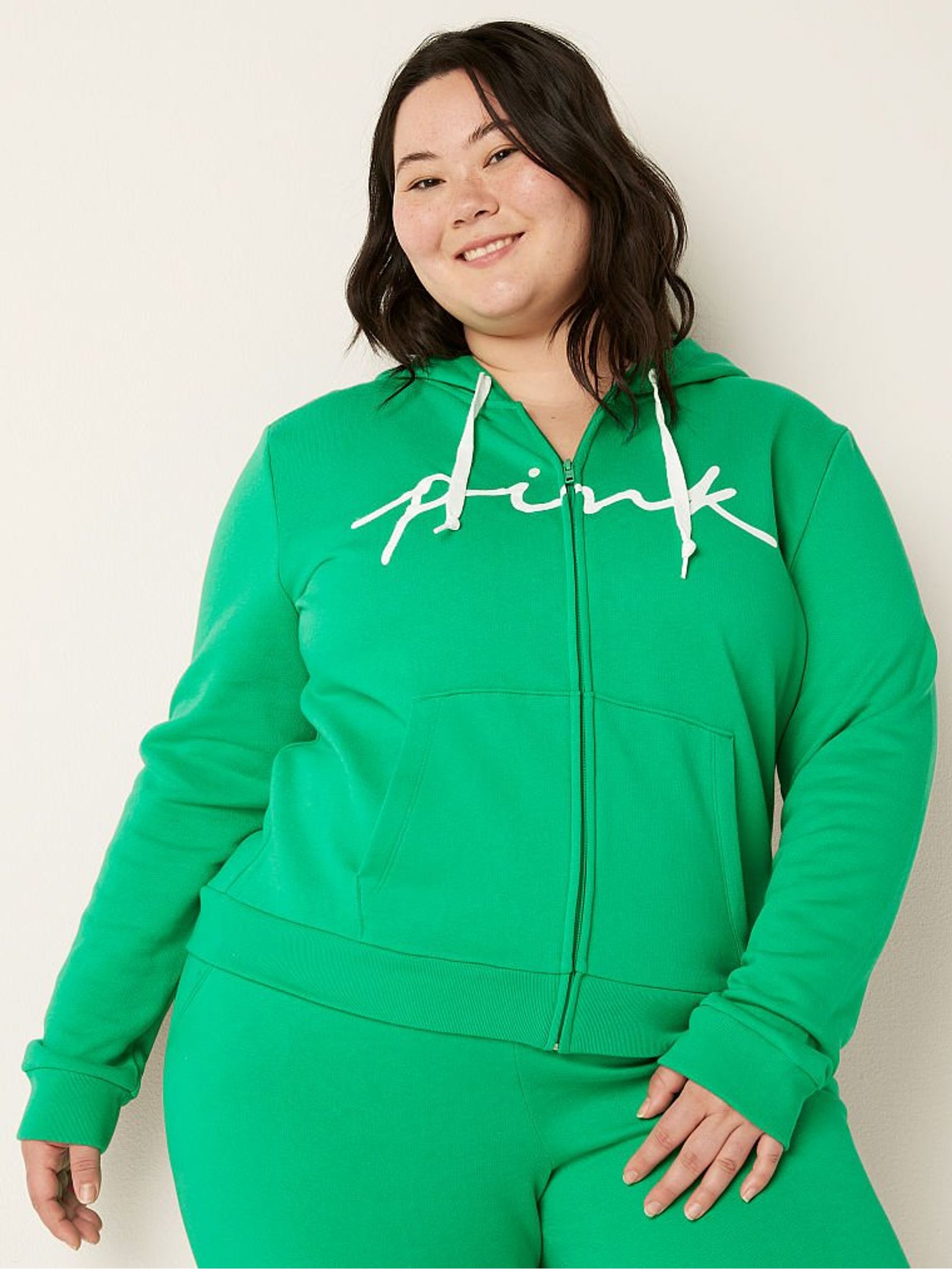 Electric Green Script Logo Everyday Lounge Perfect FullZip - Image 1 of 4