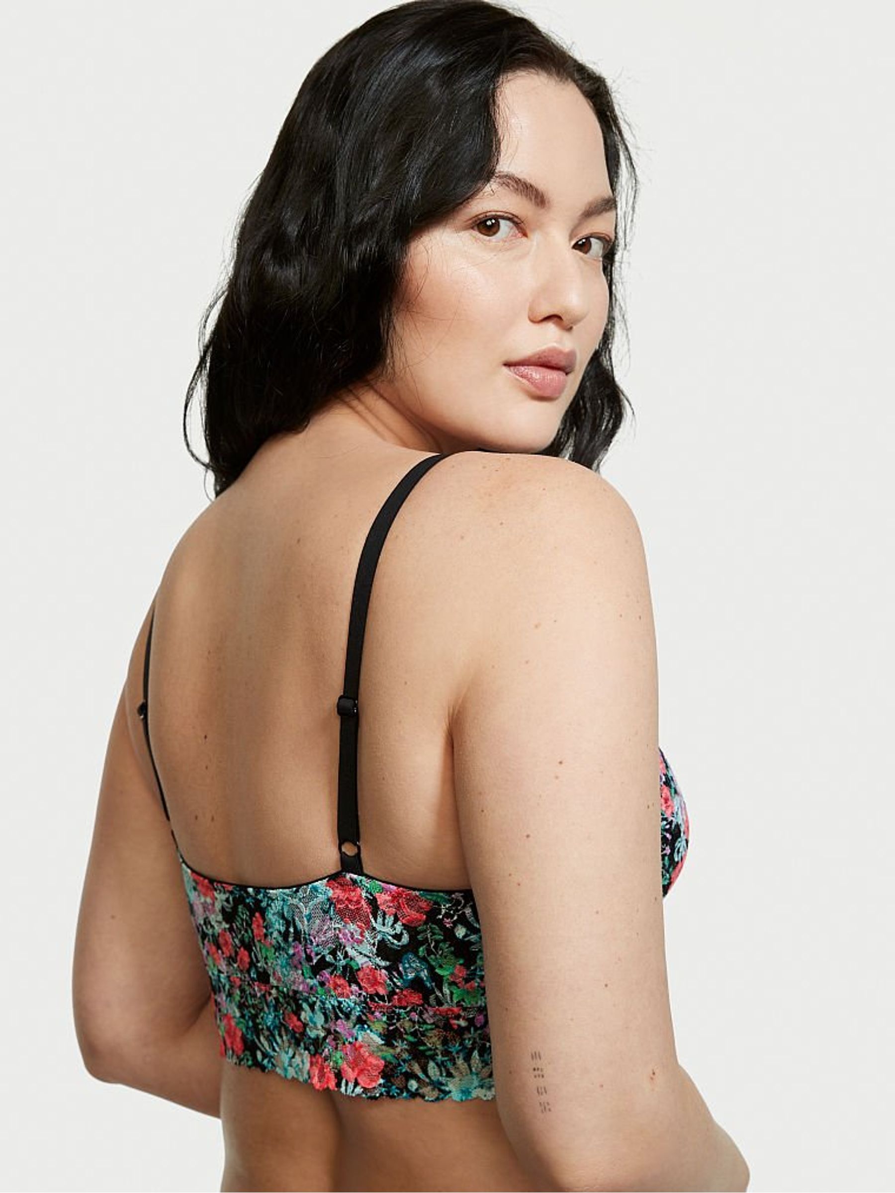 Black Rainforest Floral Lace Unlined Bralette - Image 2 of 4