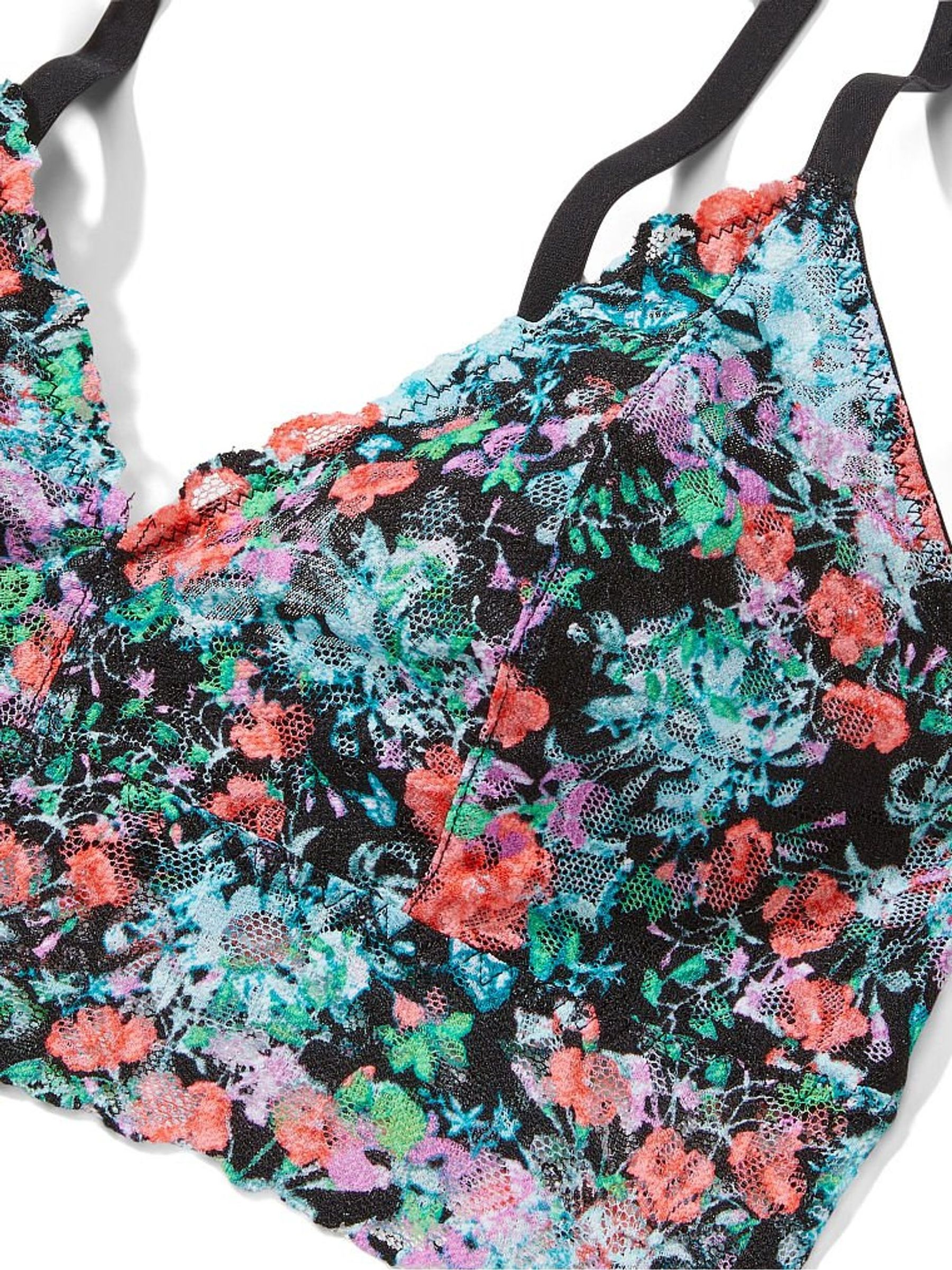 Black Rainforest Floral Lace Unlined Bralette - Image 4 of 4