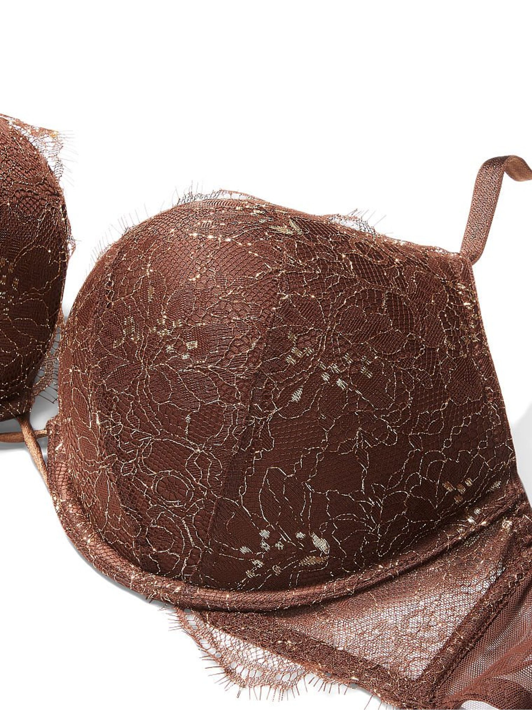 Dark Brown Add 2 Cups Lace Push Up Bra - Image 5 of 5