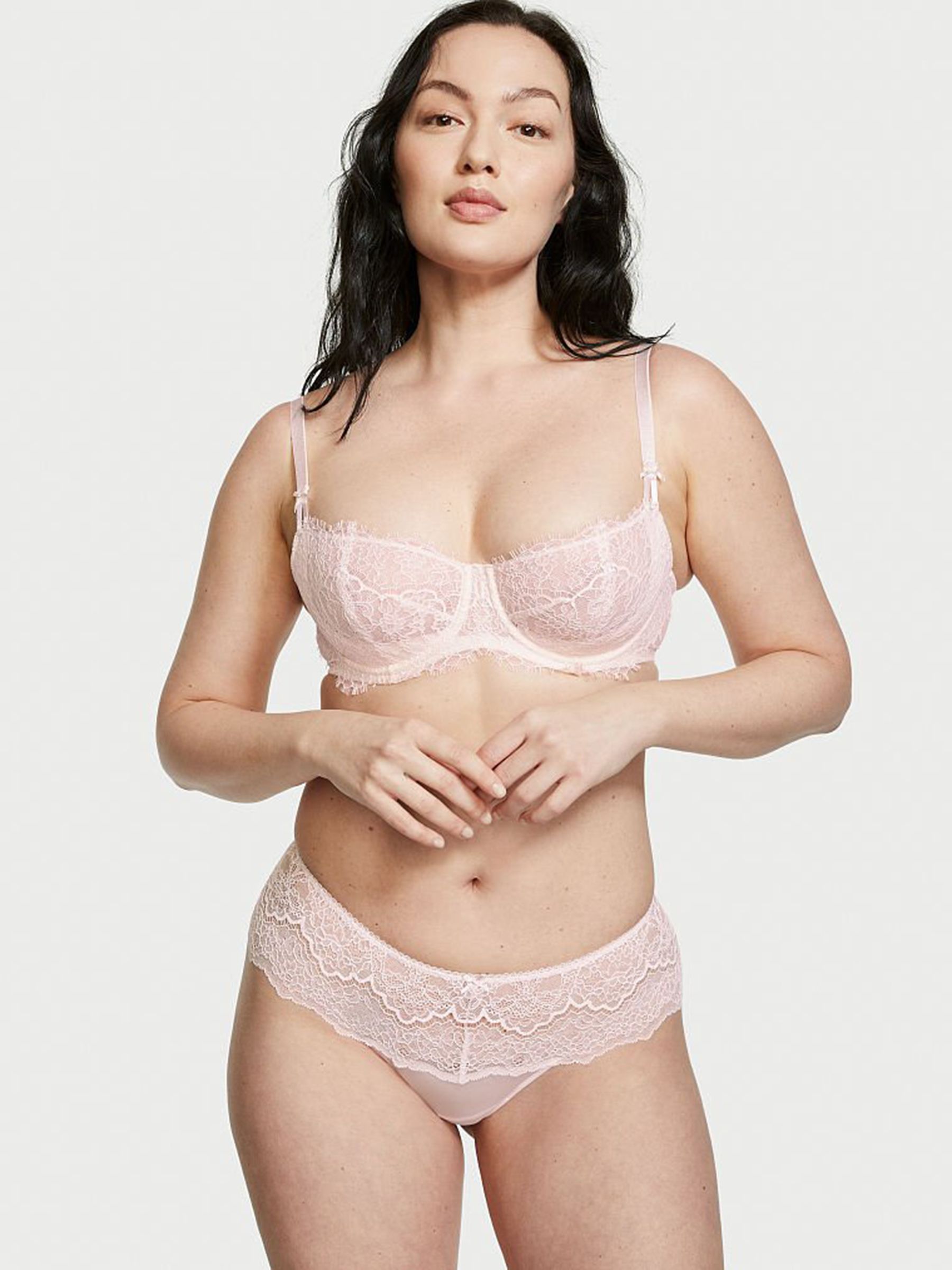 Pink Bahama Floral Lace Hipster Thong Knickers - Image 1 of 3