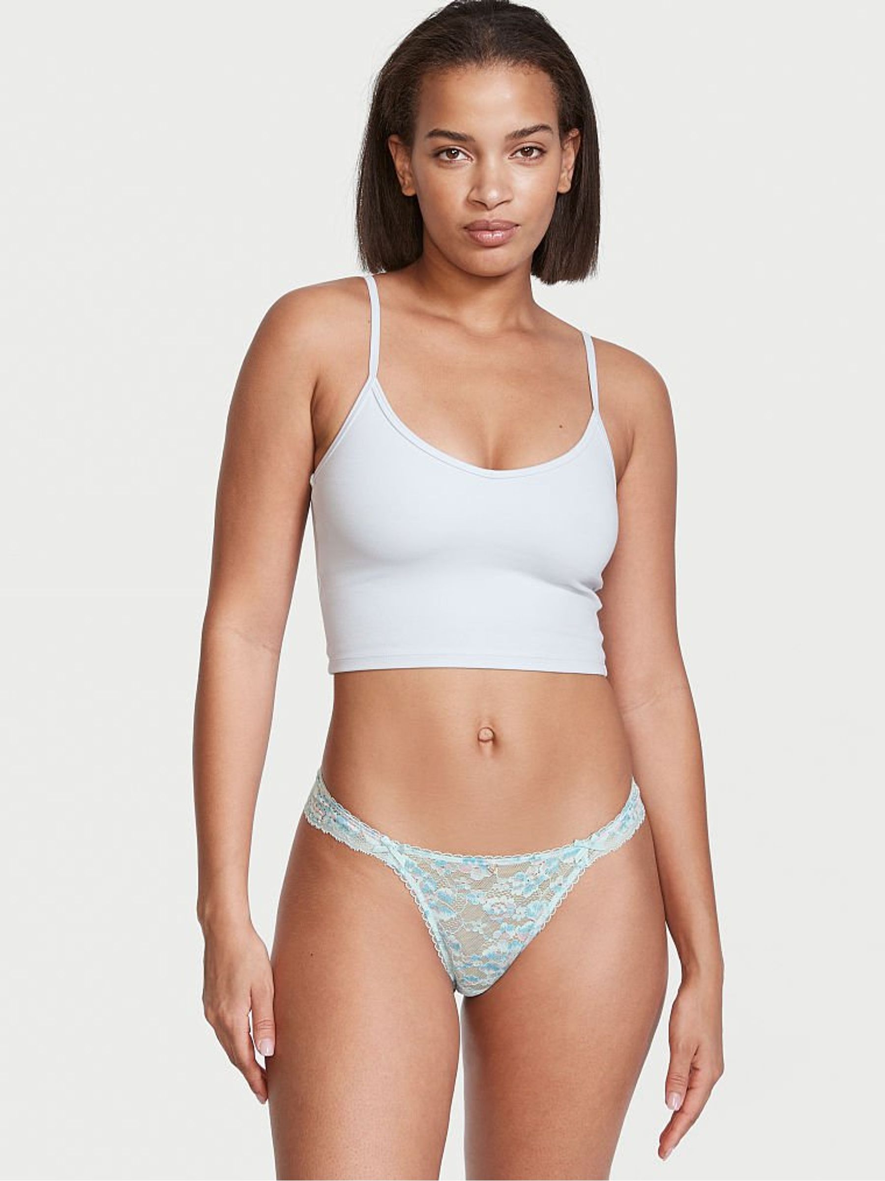Ballad Blue Ombre Lace Thong Panty - Image 3 of 3
