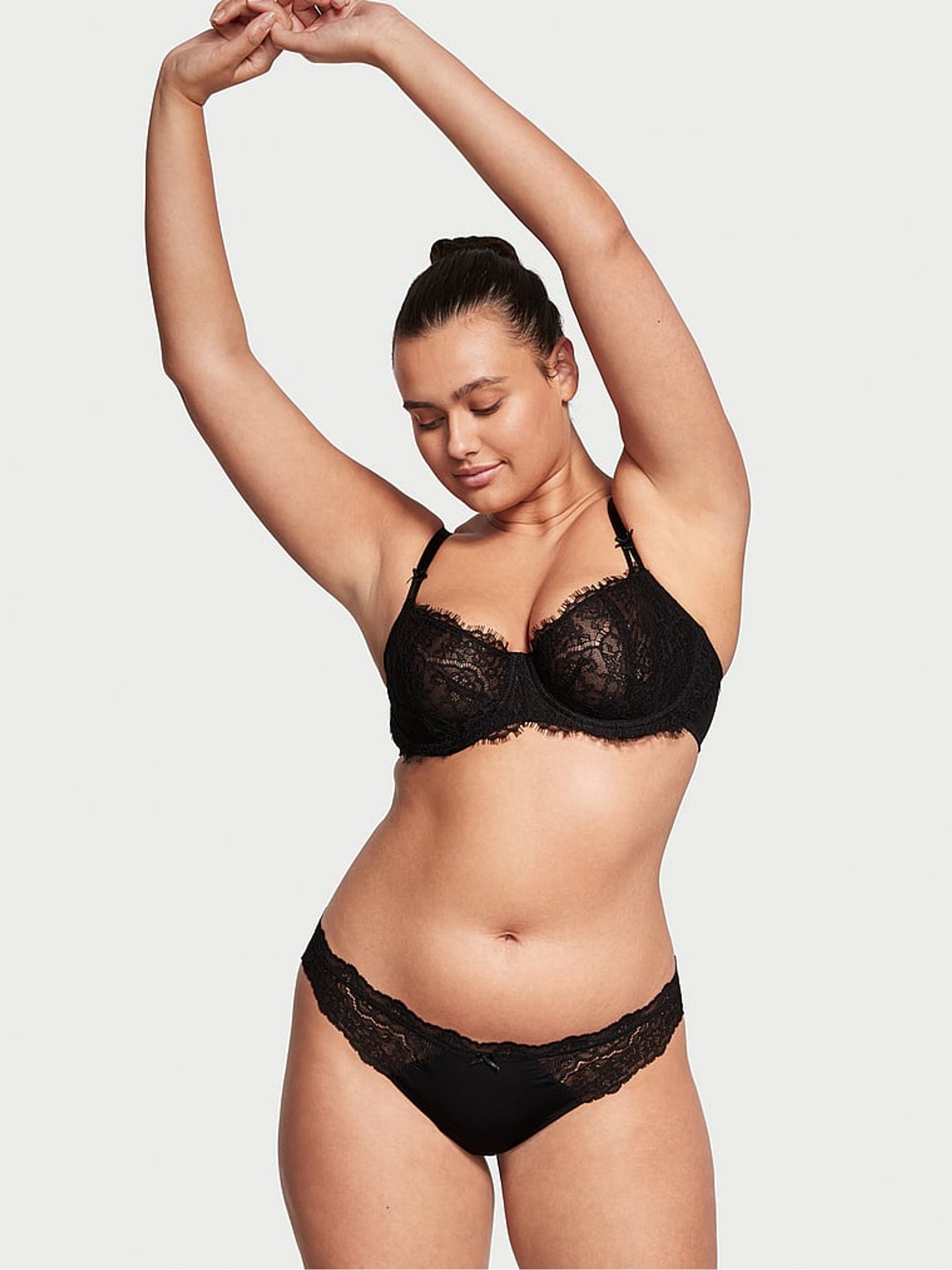 Black Floral LaceTrim Cheekini Panty - Image 1 of 3