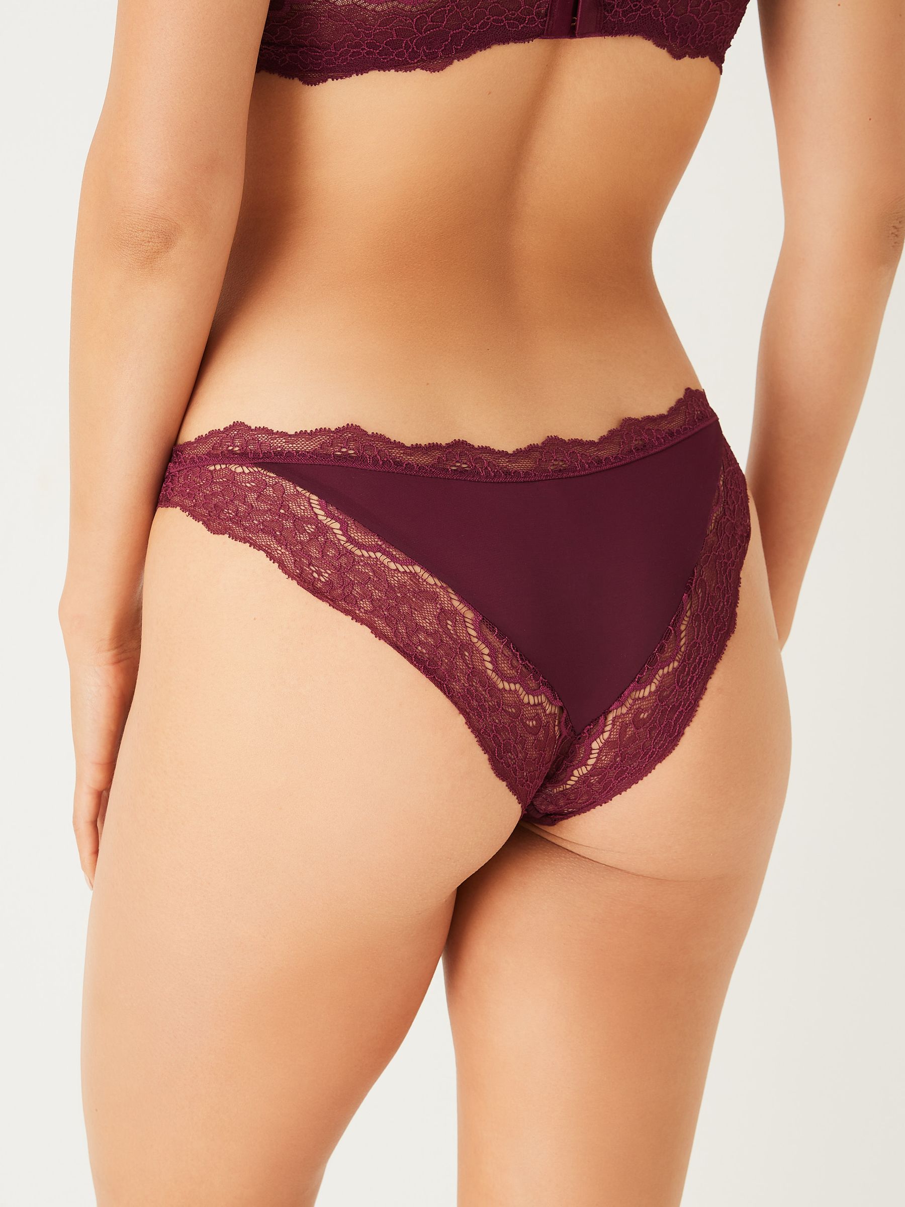 Purple Floral Lace Trim Cheekini Panty - Image 2 of 5