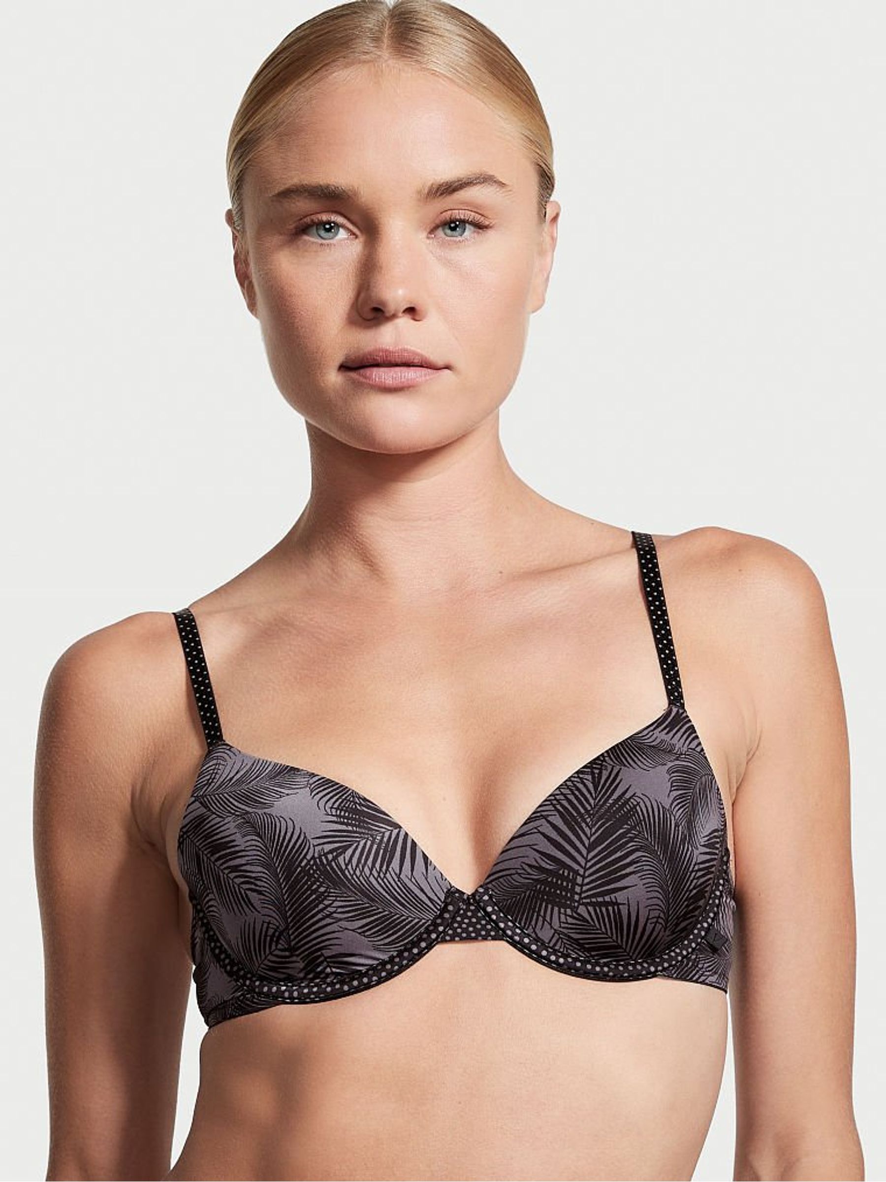 Tornado Shadow Palm Sexy Tee LightlyLined Contrast Strap Demi Bra - Image 1 of 4