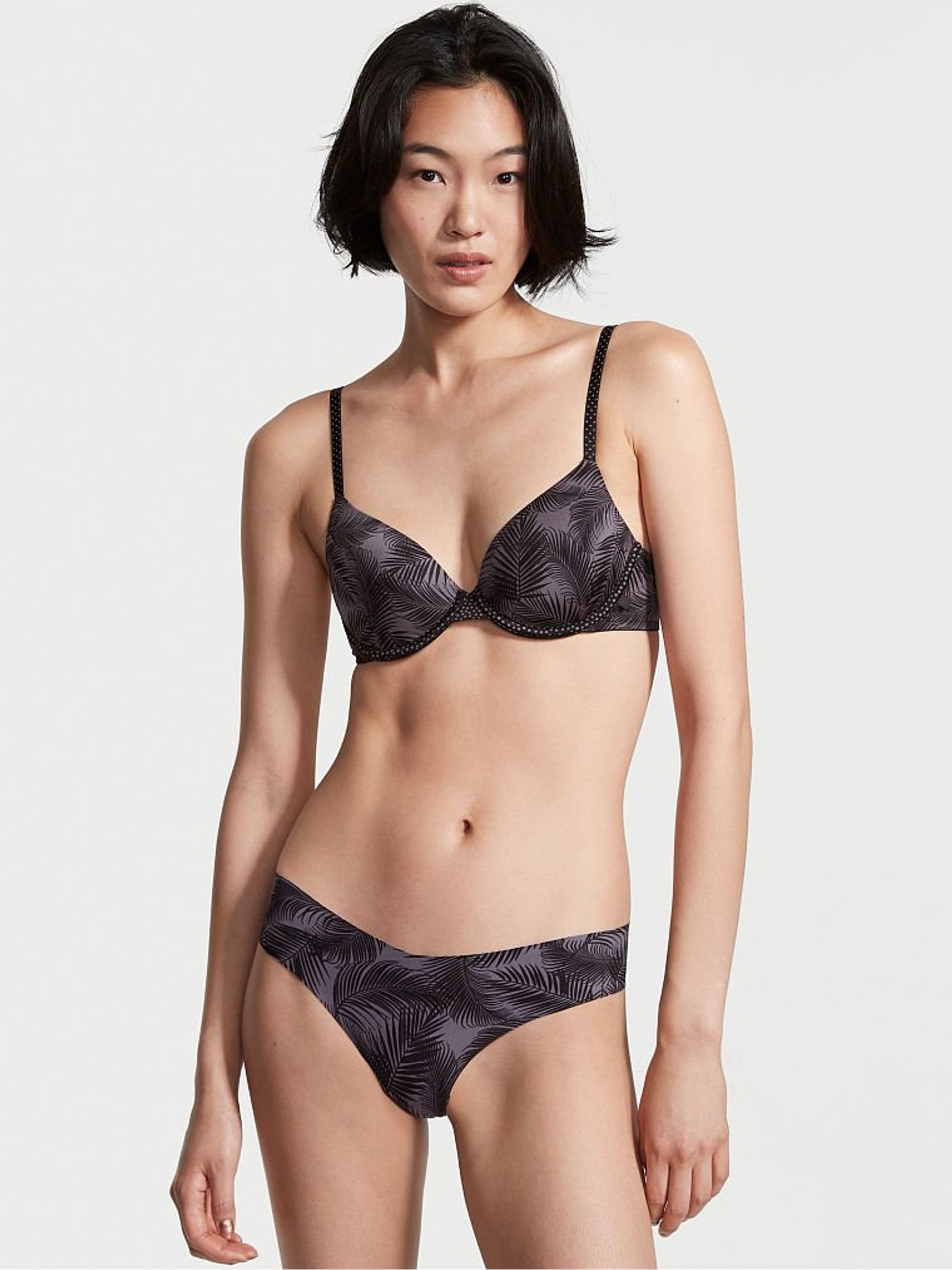 Tornado Shadow Palm Sexy Tee LightlyLined Contrast Strap Demi Bra - Image 3 of 4