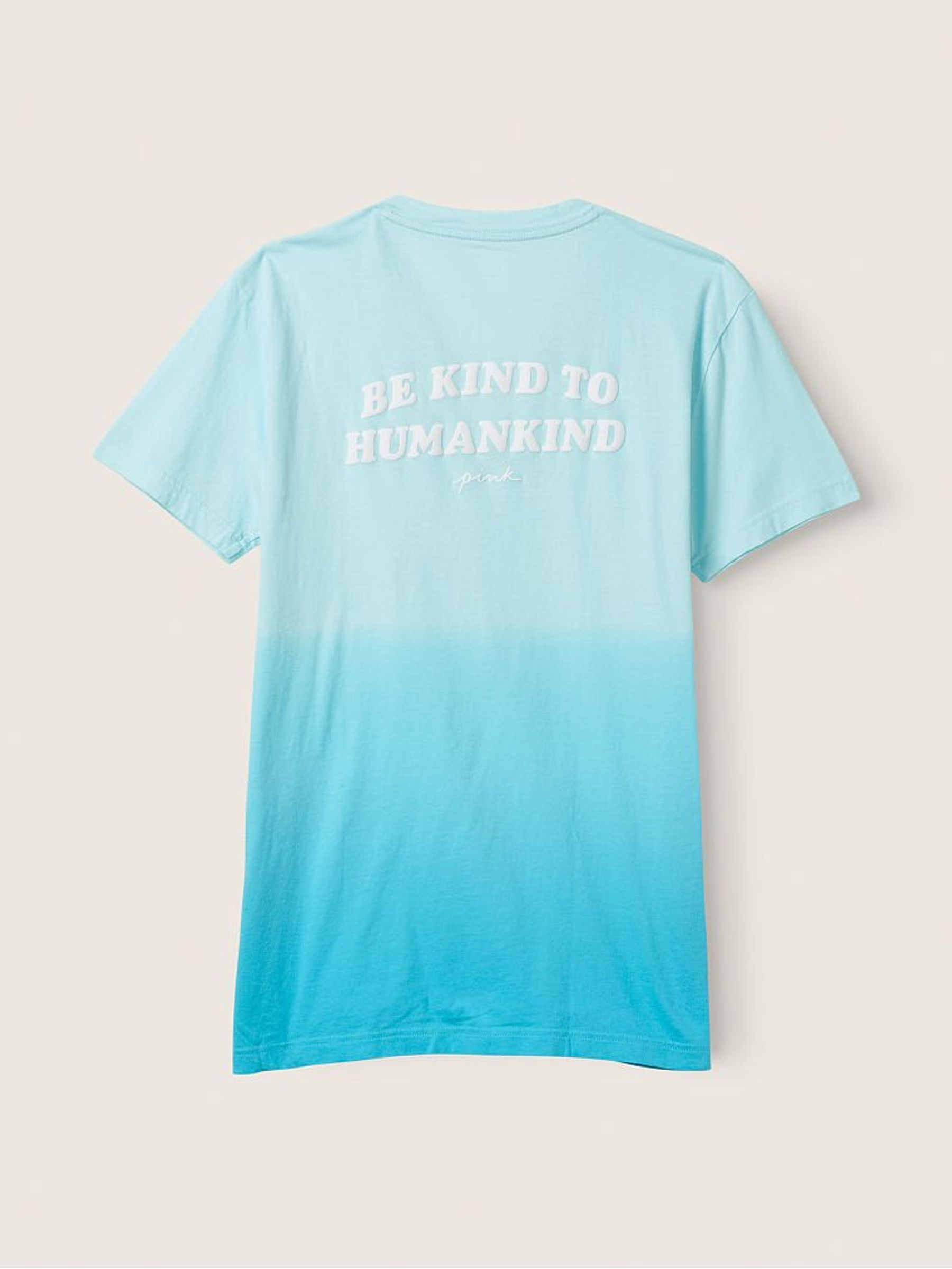 Blue Breeze Dip Dye Campus Short Sleeve Notch Neck T-Shirt - Image 2 of 3